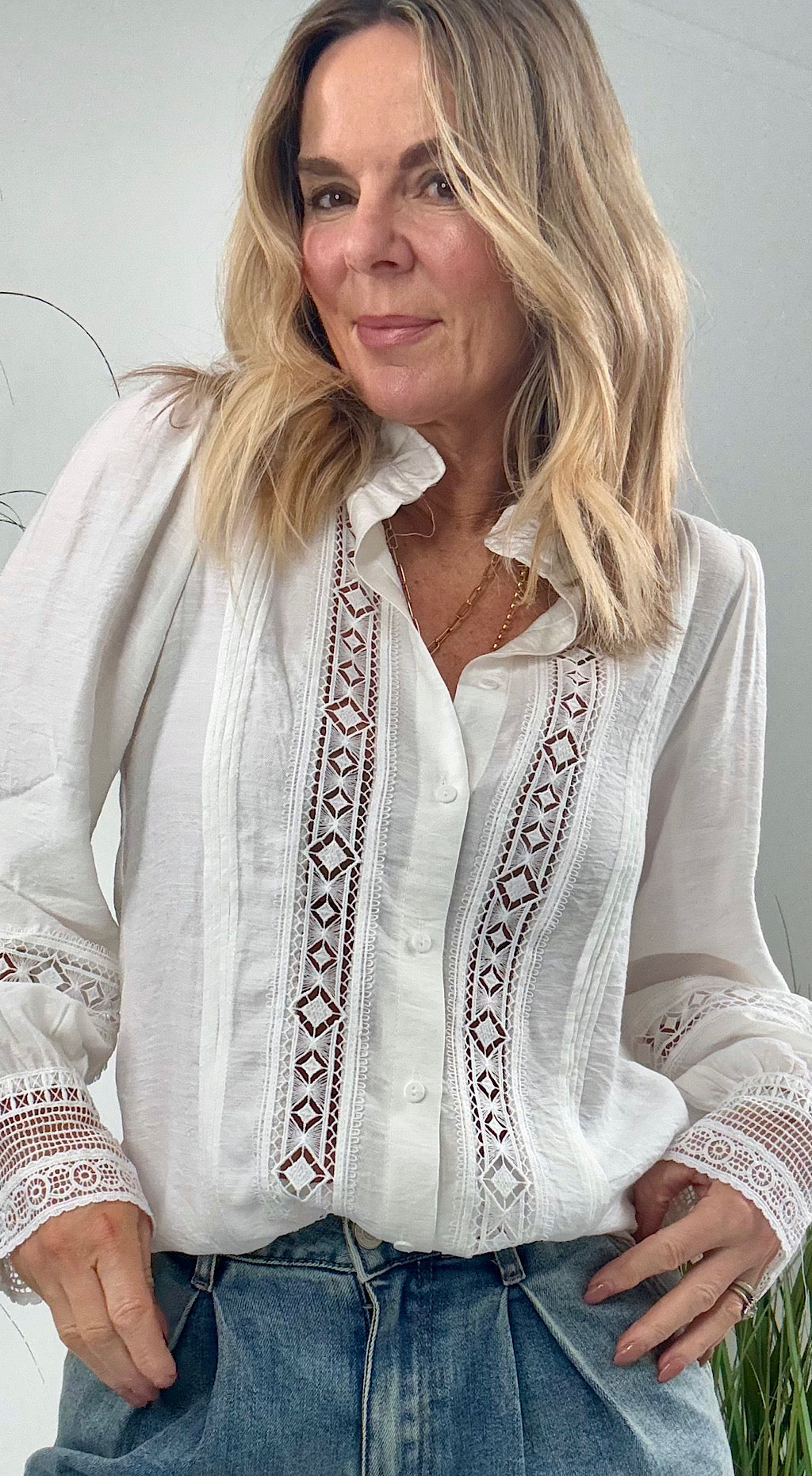 Boho Vintage Shirt - Antique White