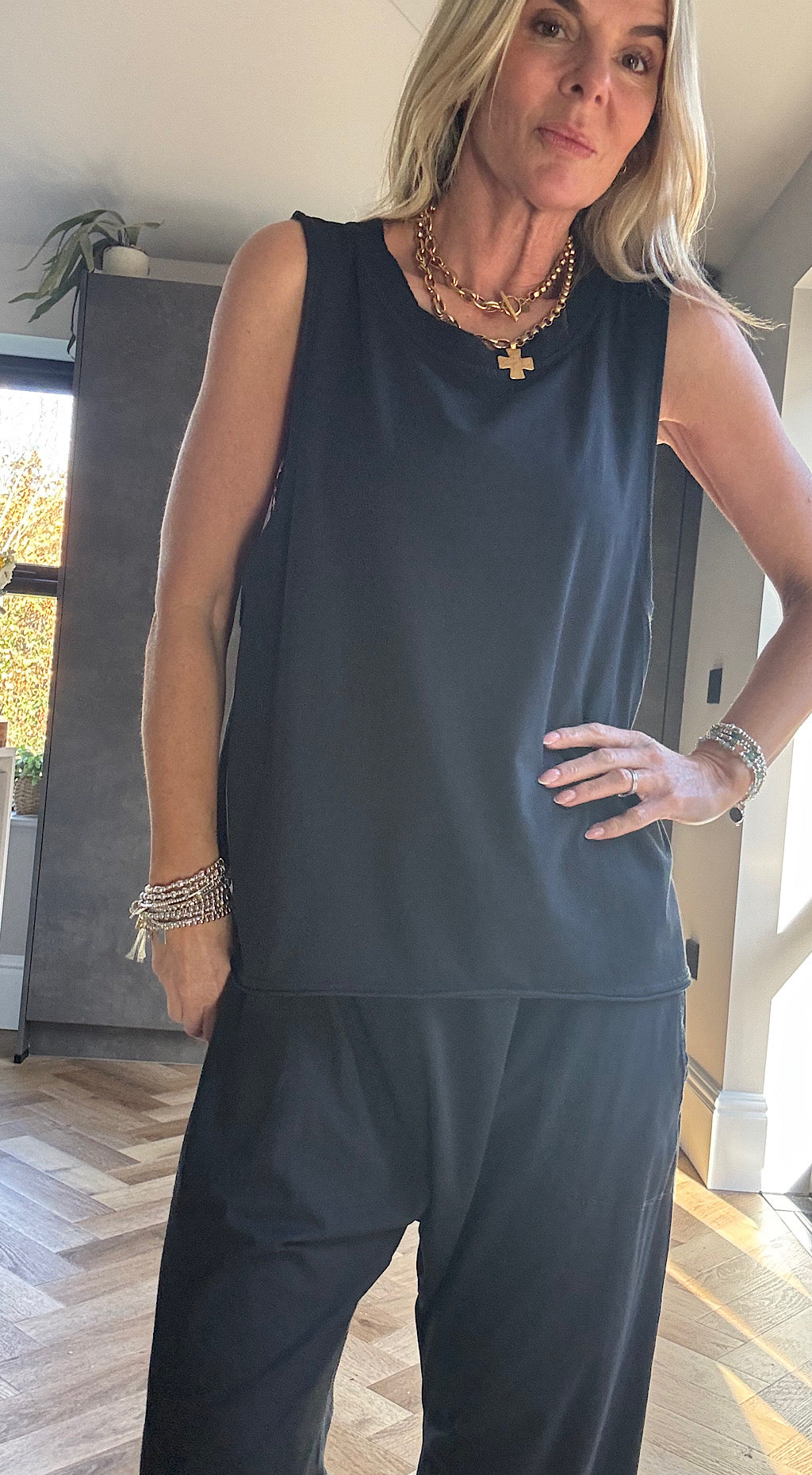 Free Spirit Sleeveless Tee - black