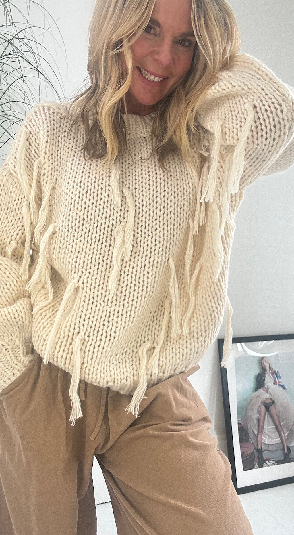 Frankie Tassel Knit - cream