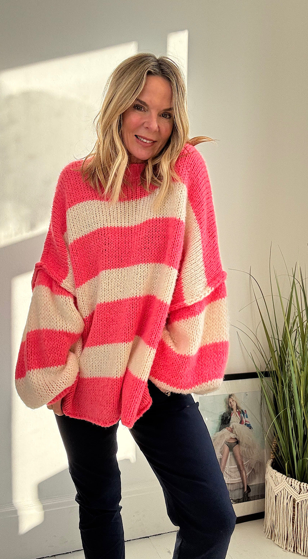 Cool Stripe Knit - Coral