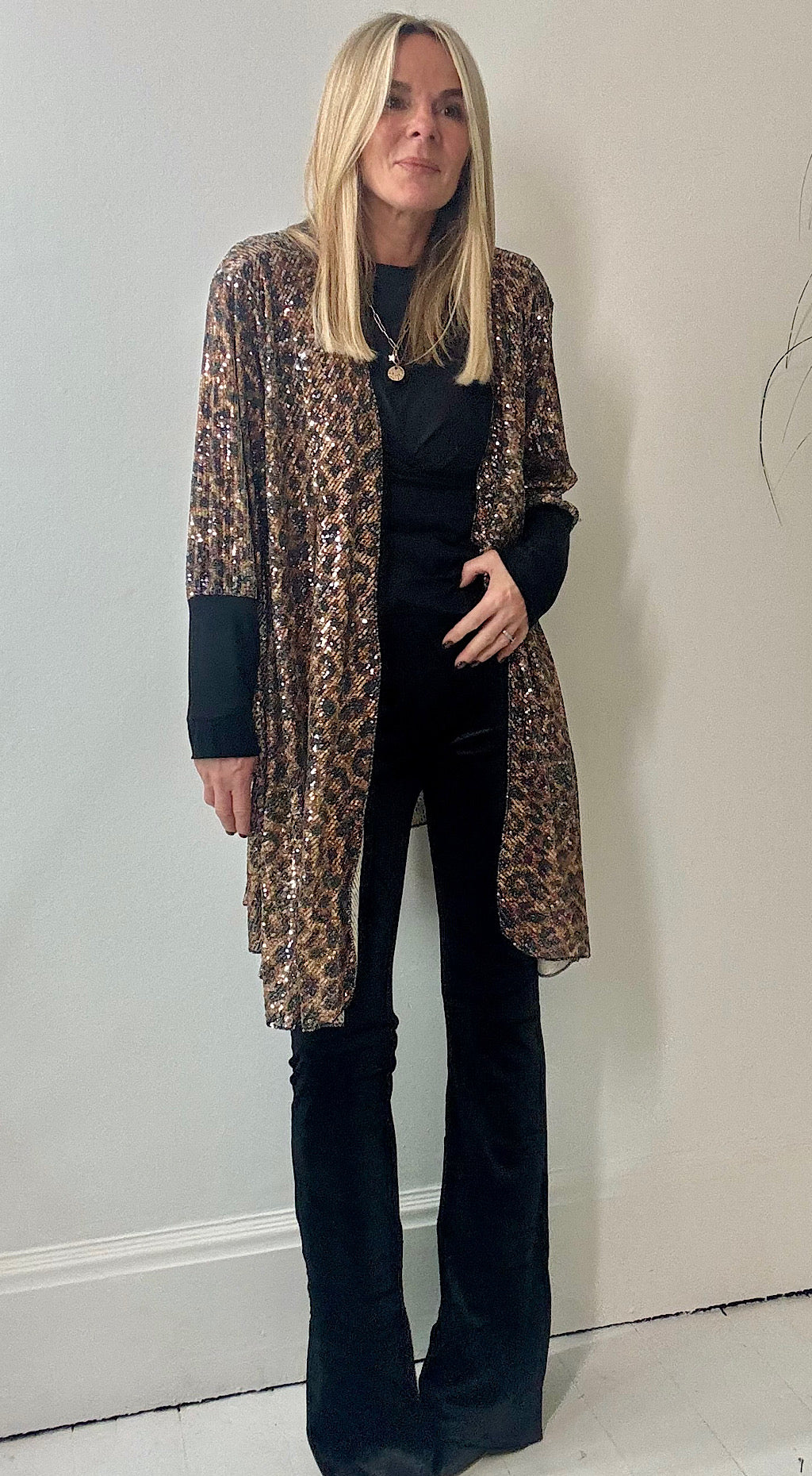 Leopard sequin jacket