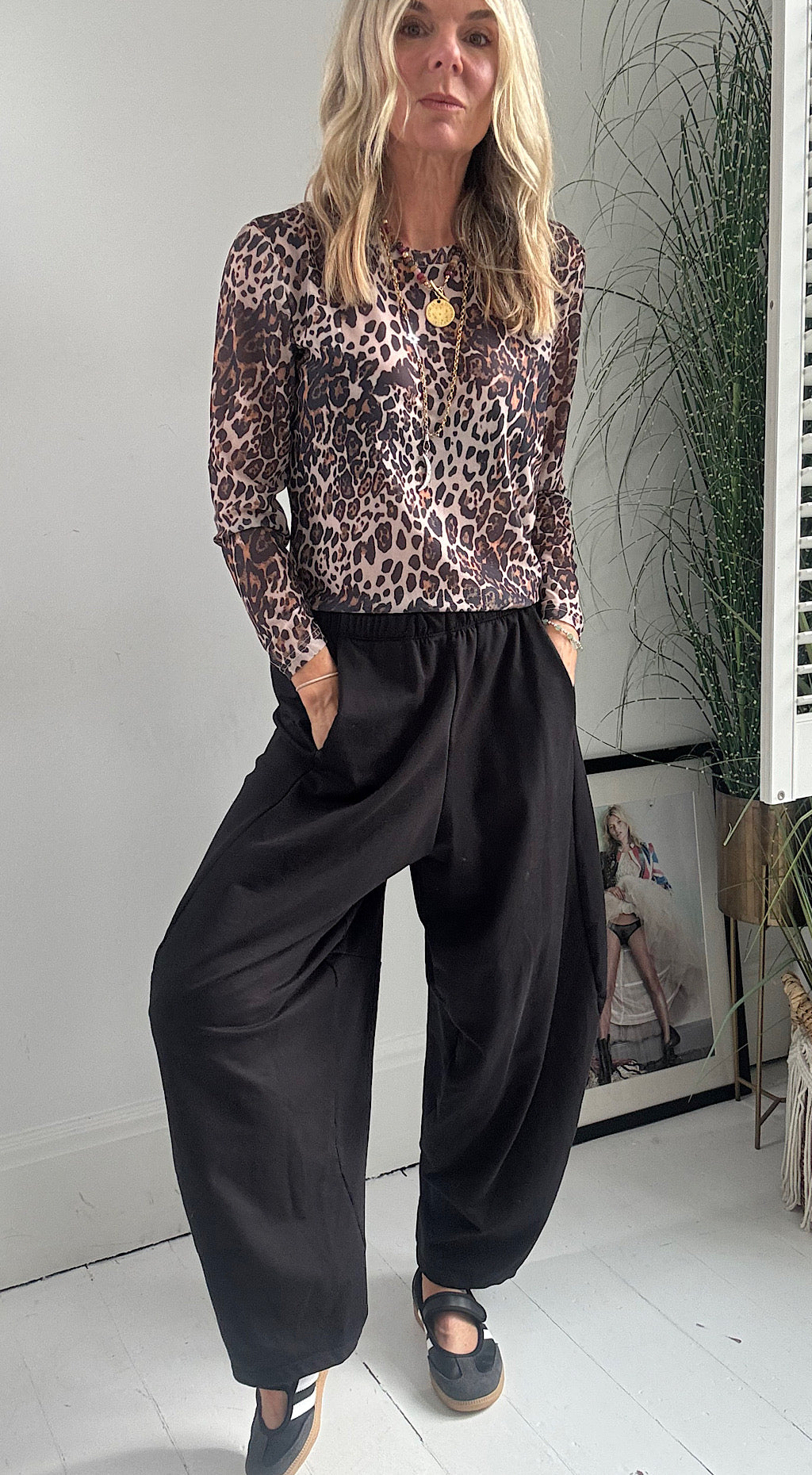 Leopard Mesh Top