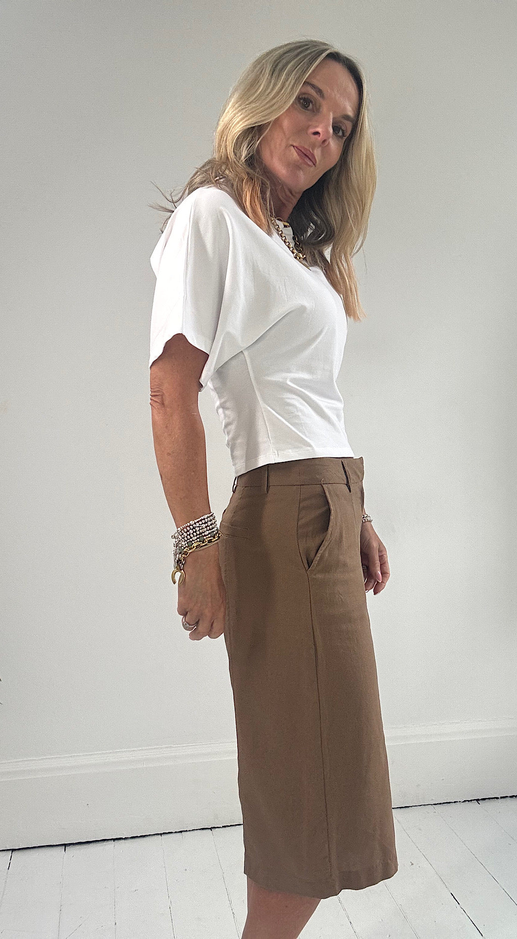 Sinch waist tee white