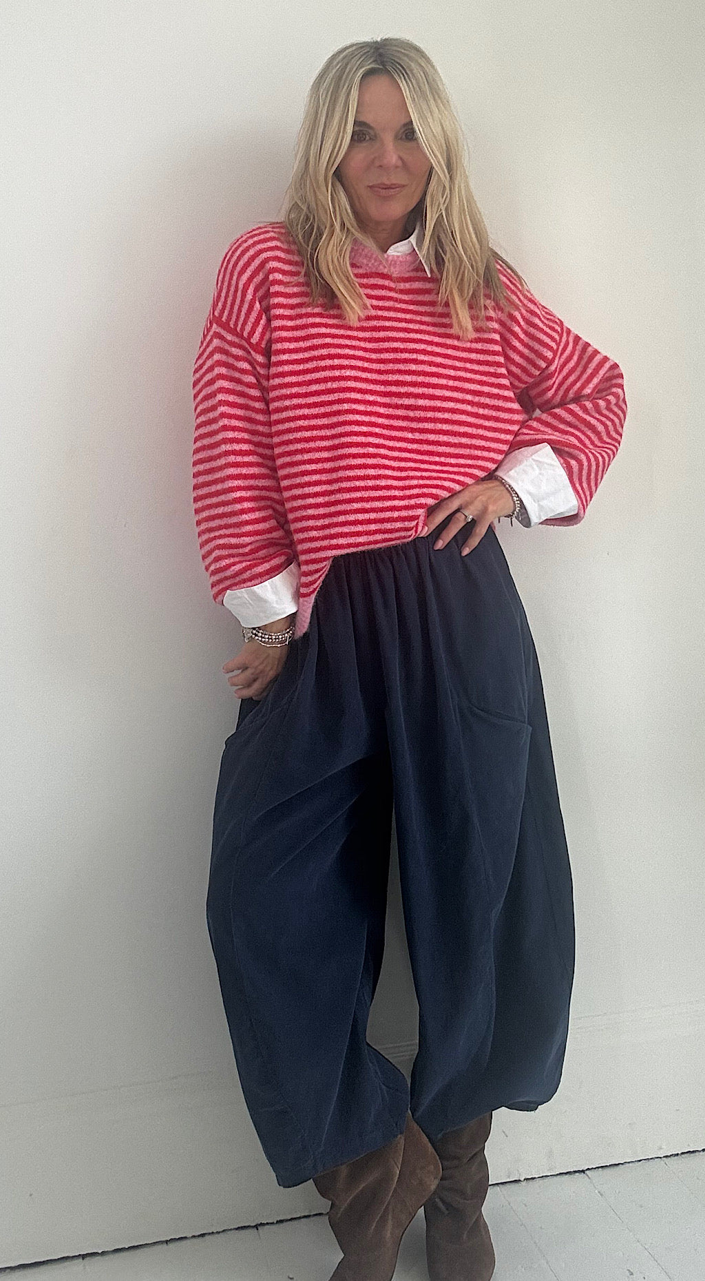 Amour Stripe Soft Knit - pink/red