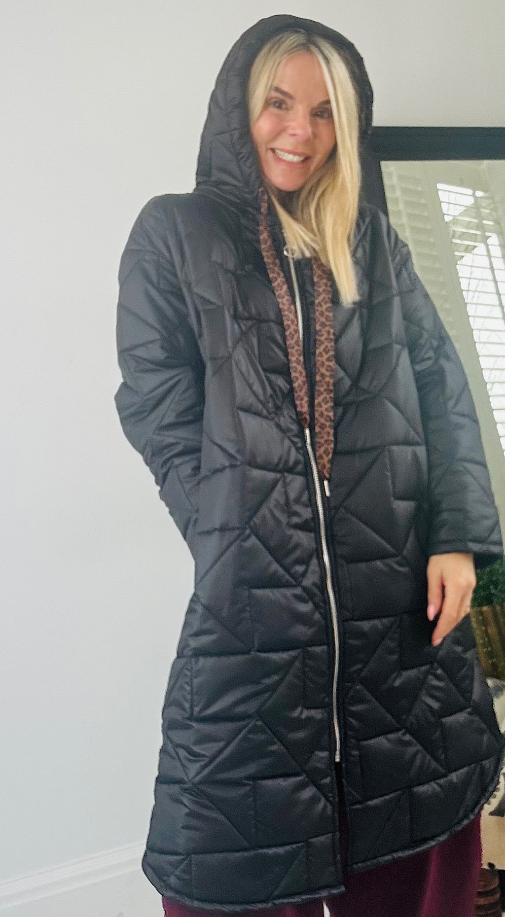 Puffa style jacket black