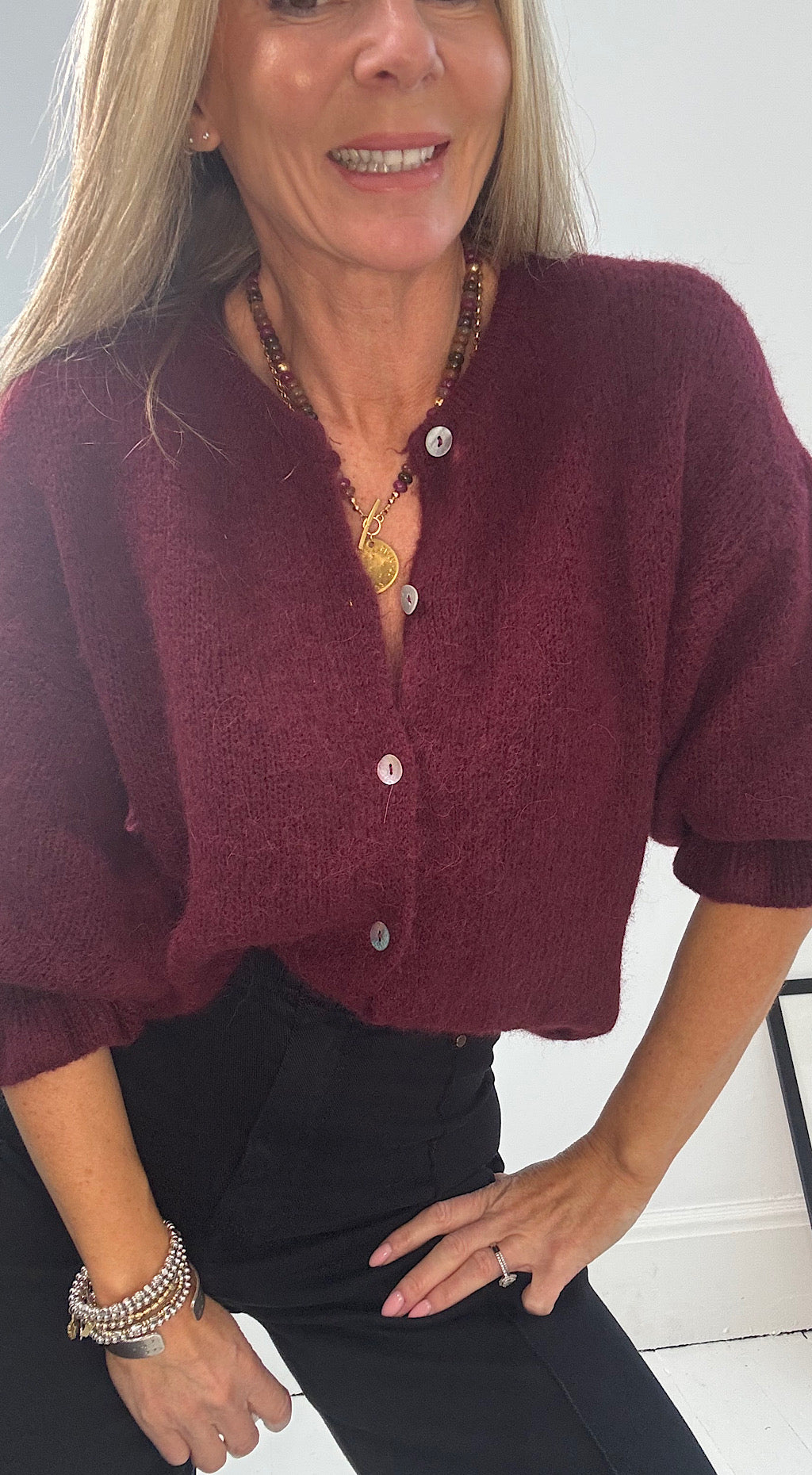 Marta Cardigan - burgundy