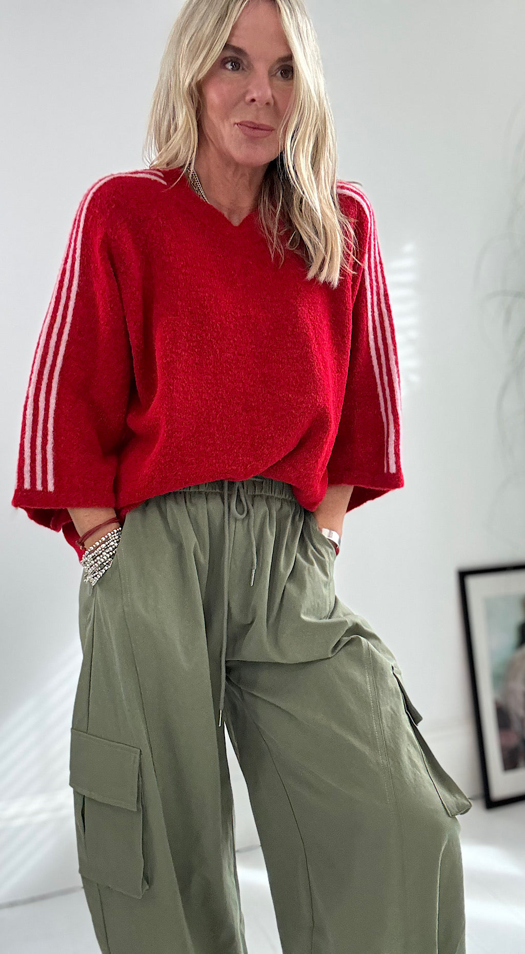 Retro Sporty Knit - red