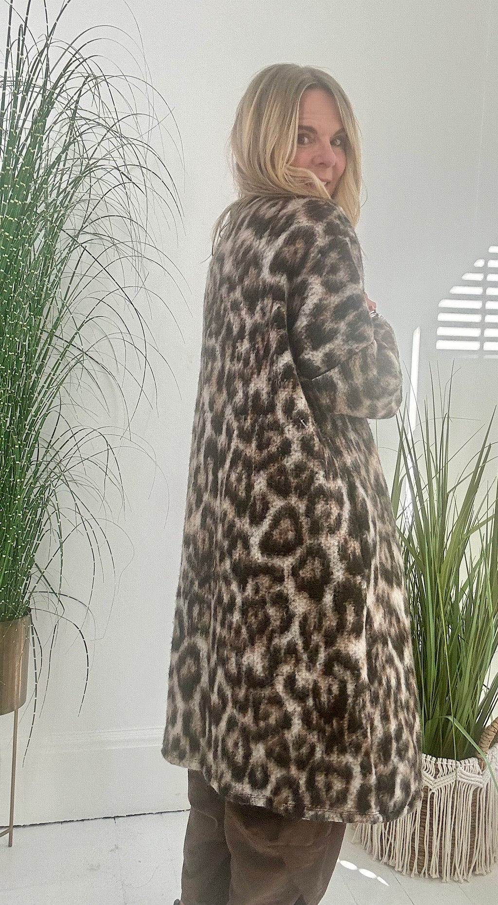 Leopard throw over jacket