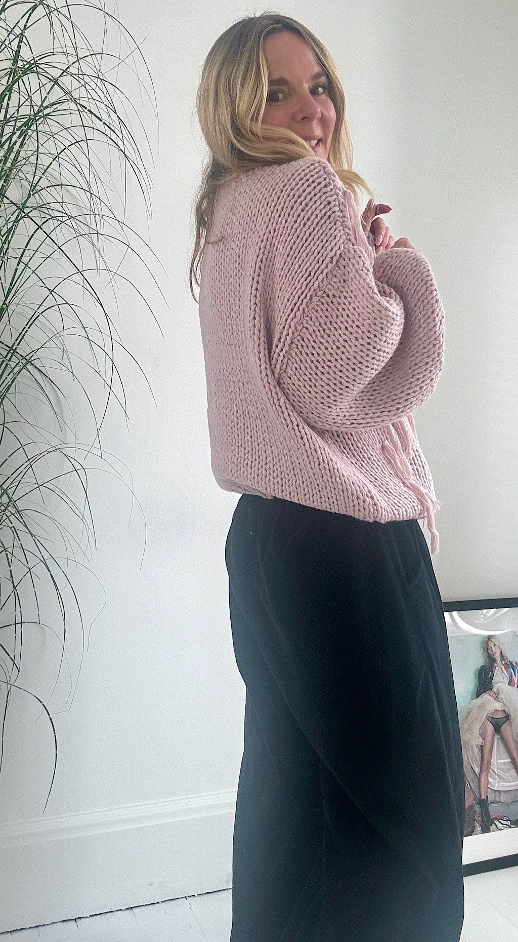 Frankie Tassel Knit - Antique Pink