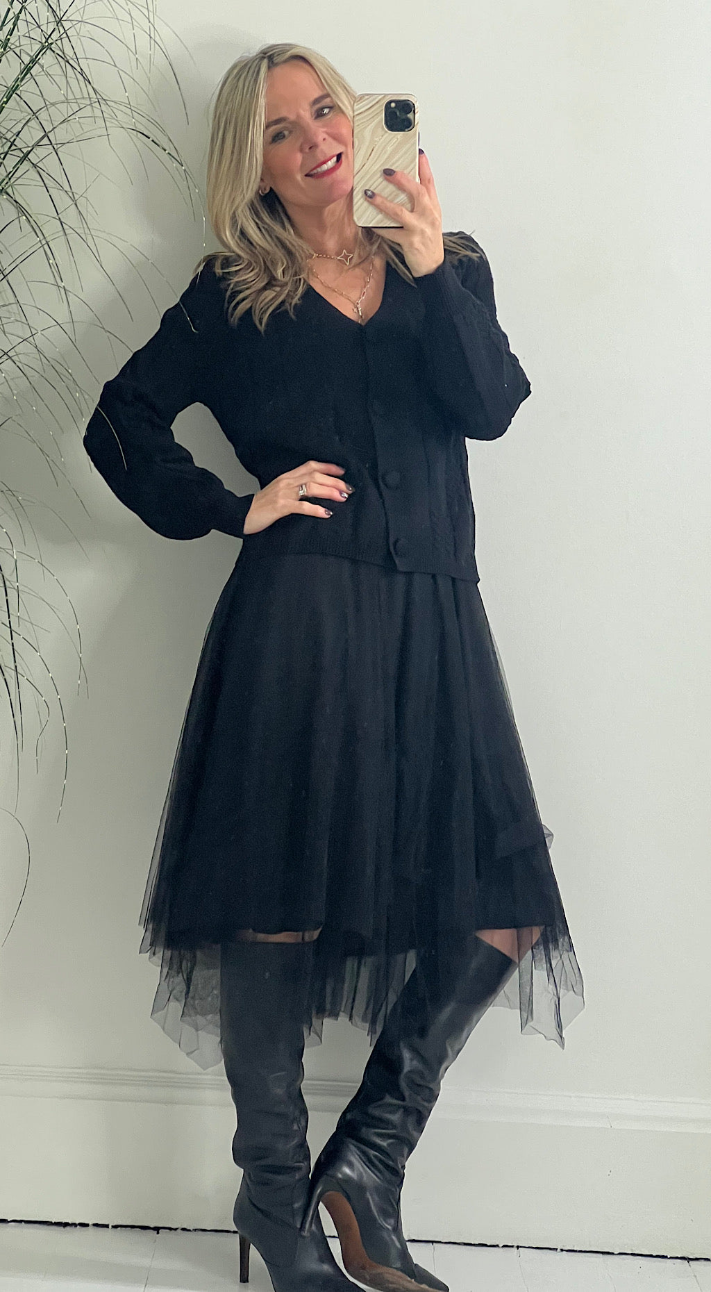 Tulle Cardigan Dress