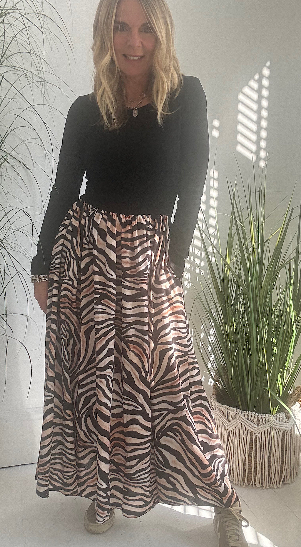 Skater maxi leopard skirt