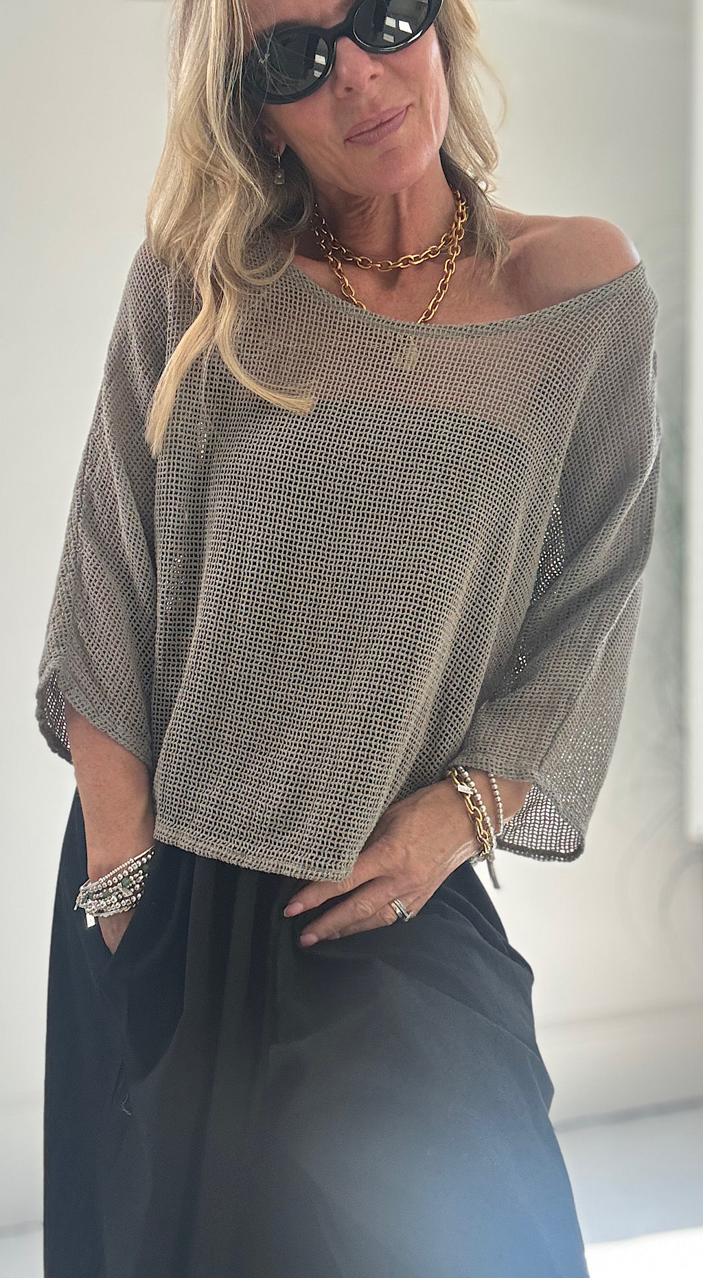 Cotton tea bag knit mocha