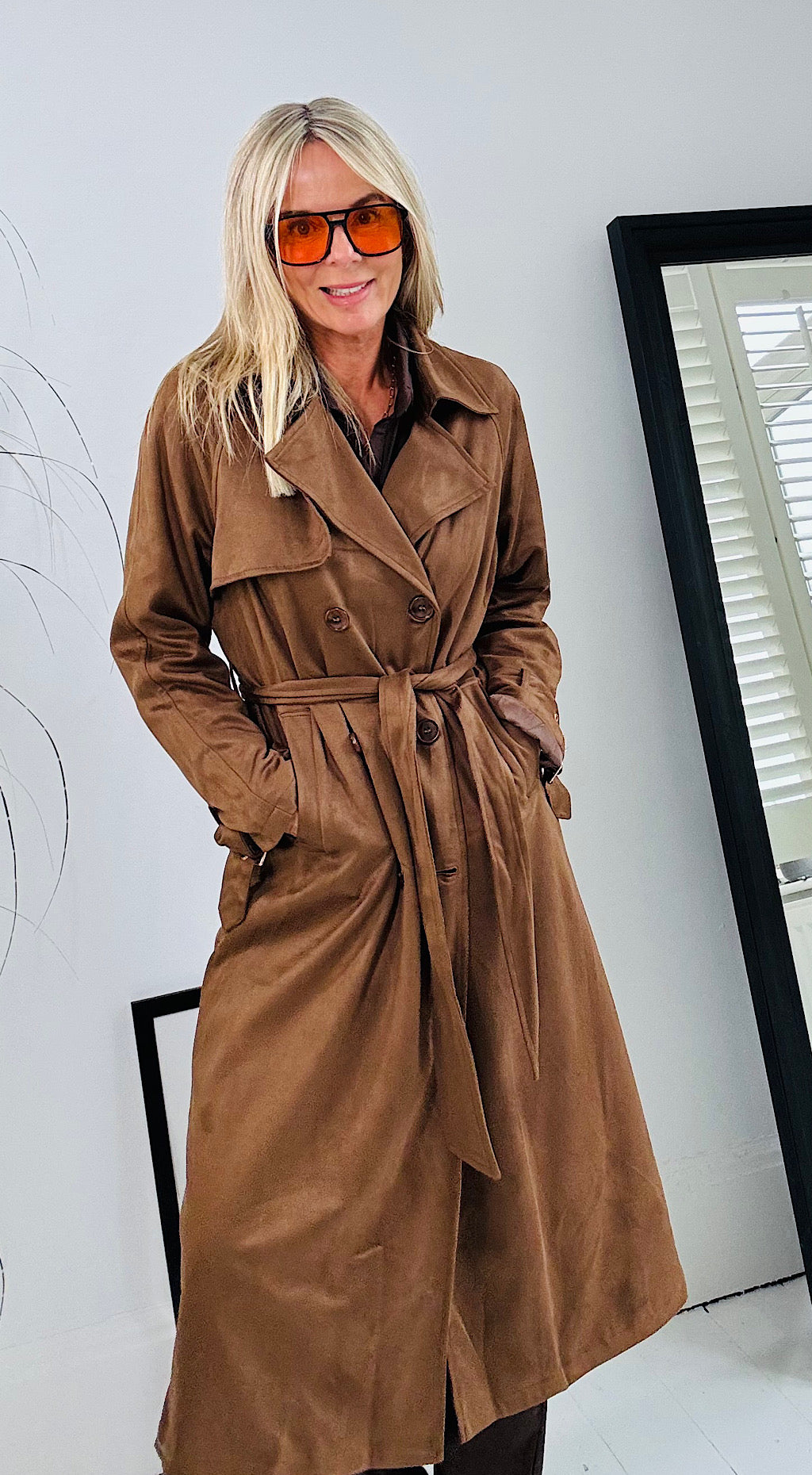 Suede Brown Trench