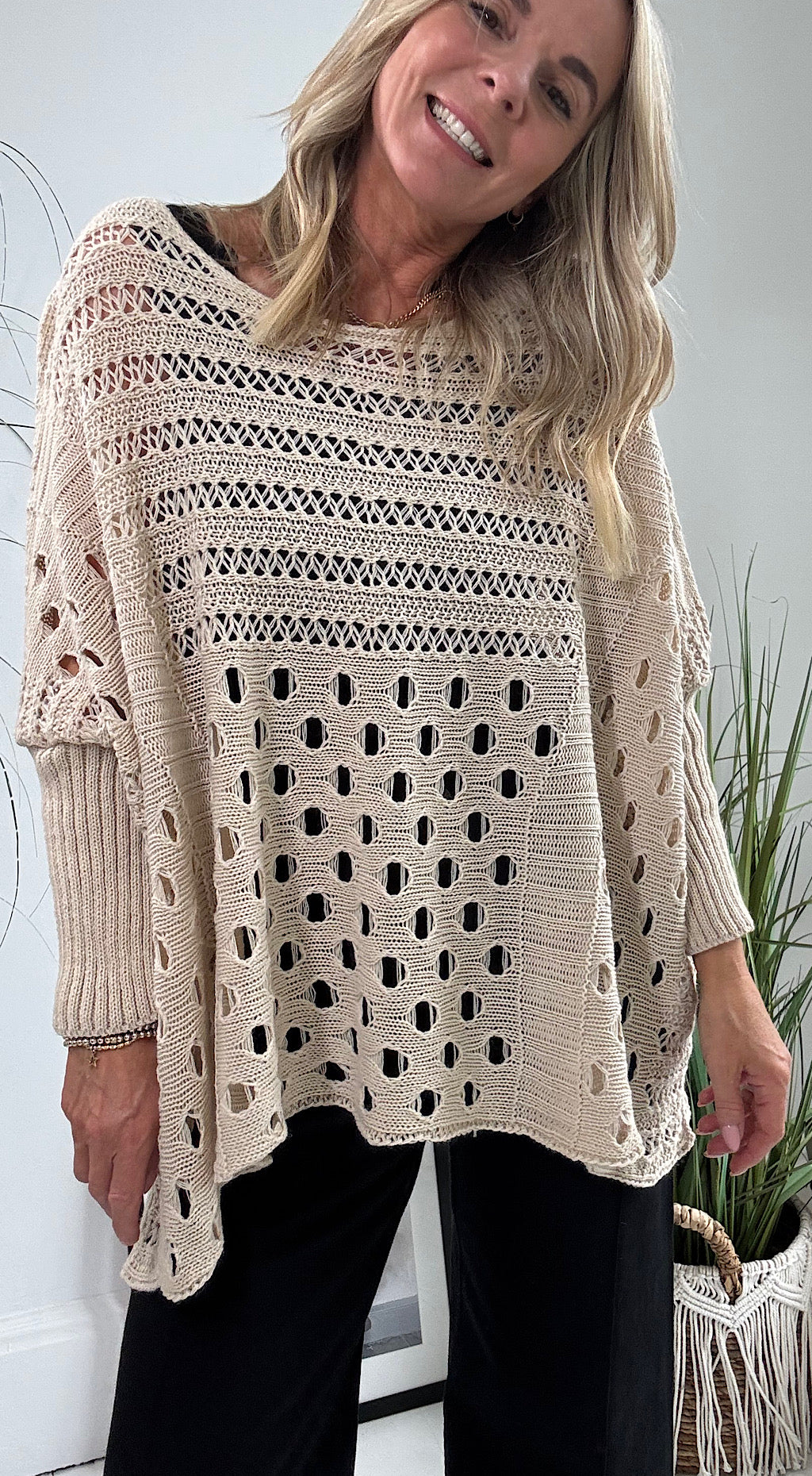 Crochet Knit - oatmeal