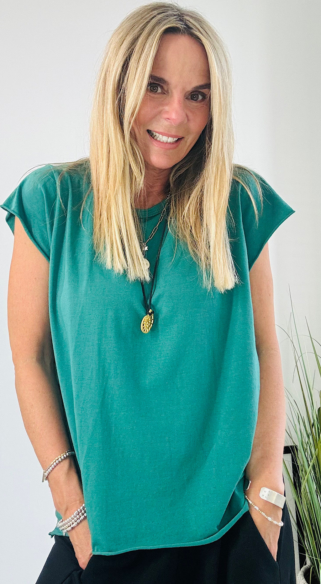 Cap Sleeve Tee Jade