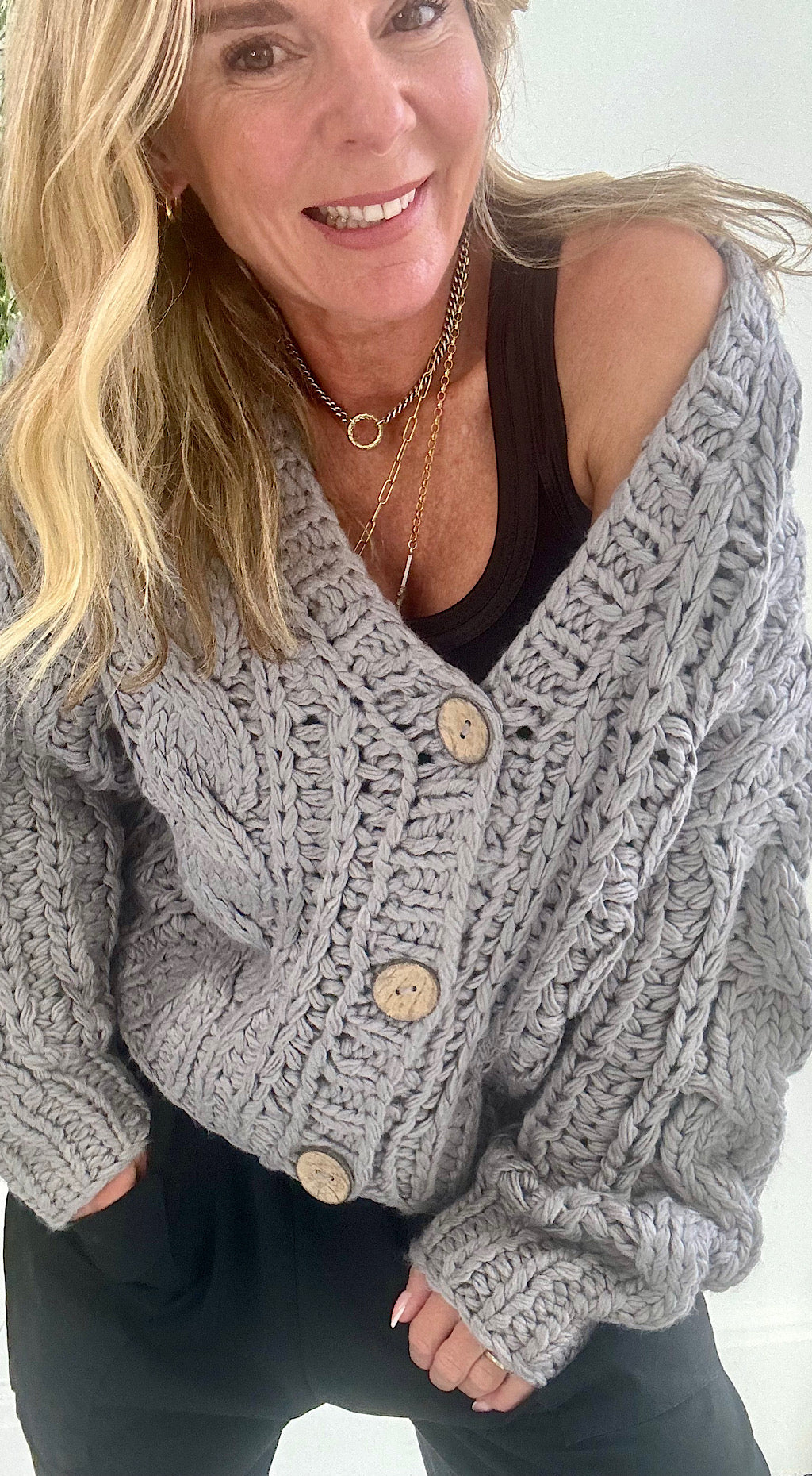 Found My Friend Cardigan Grey