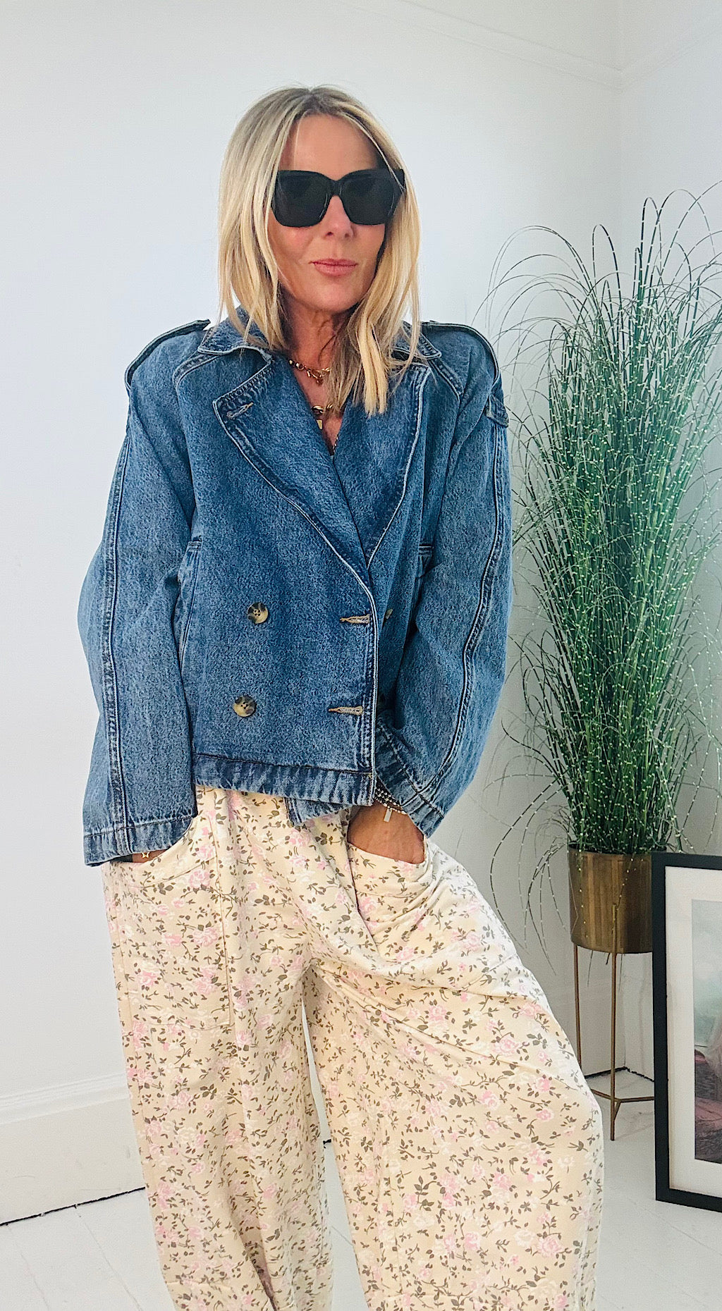 Denim Short Trench Coat