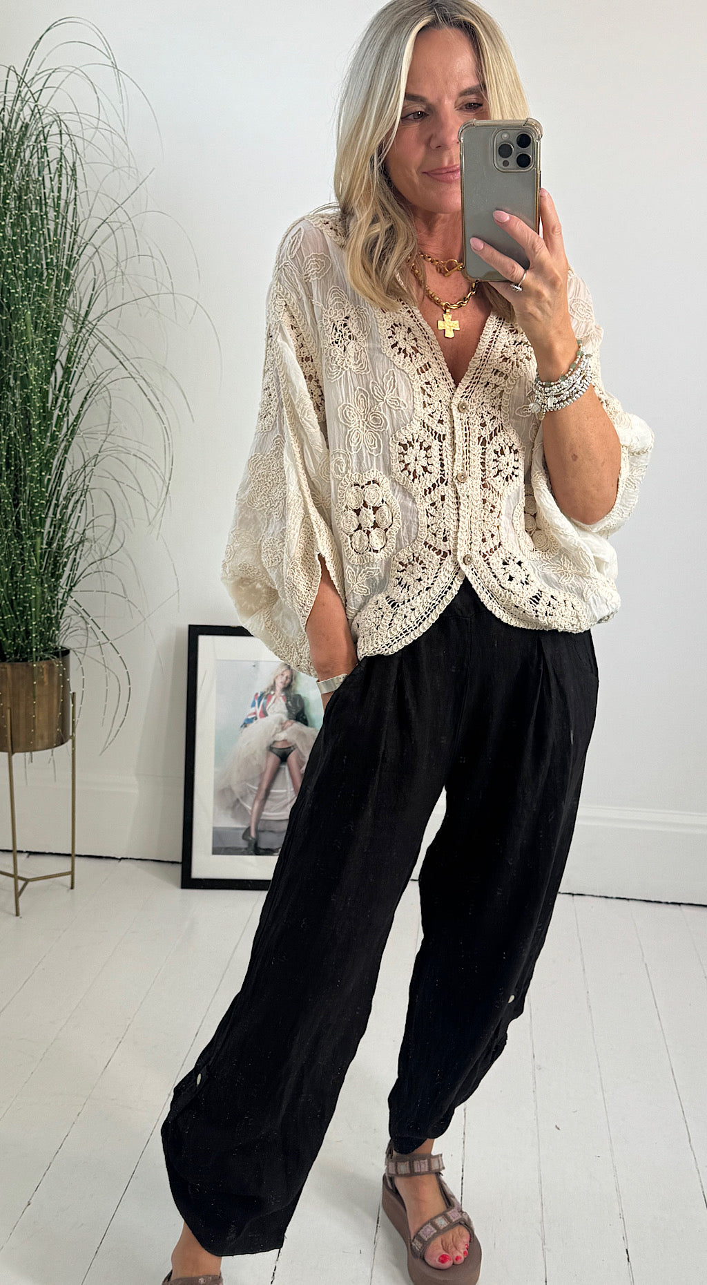 Crochet top vintage cream