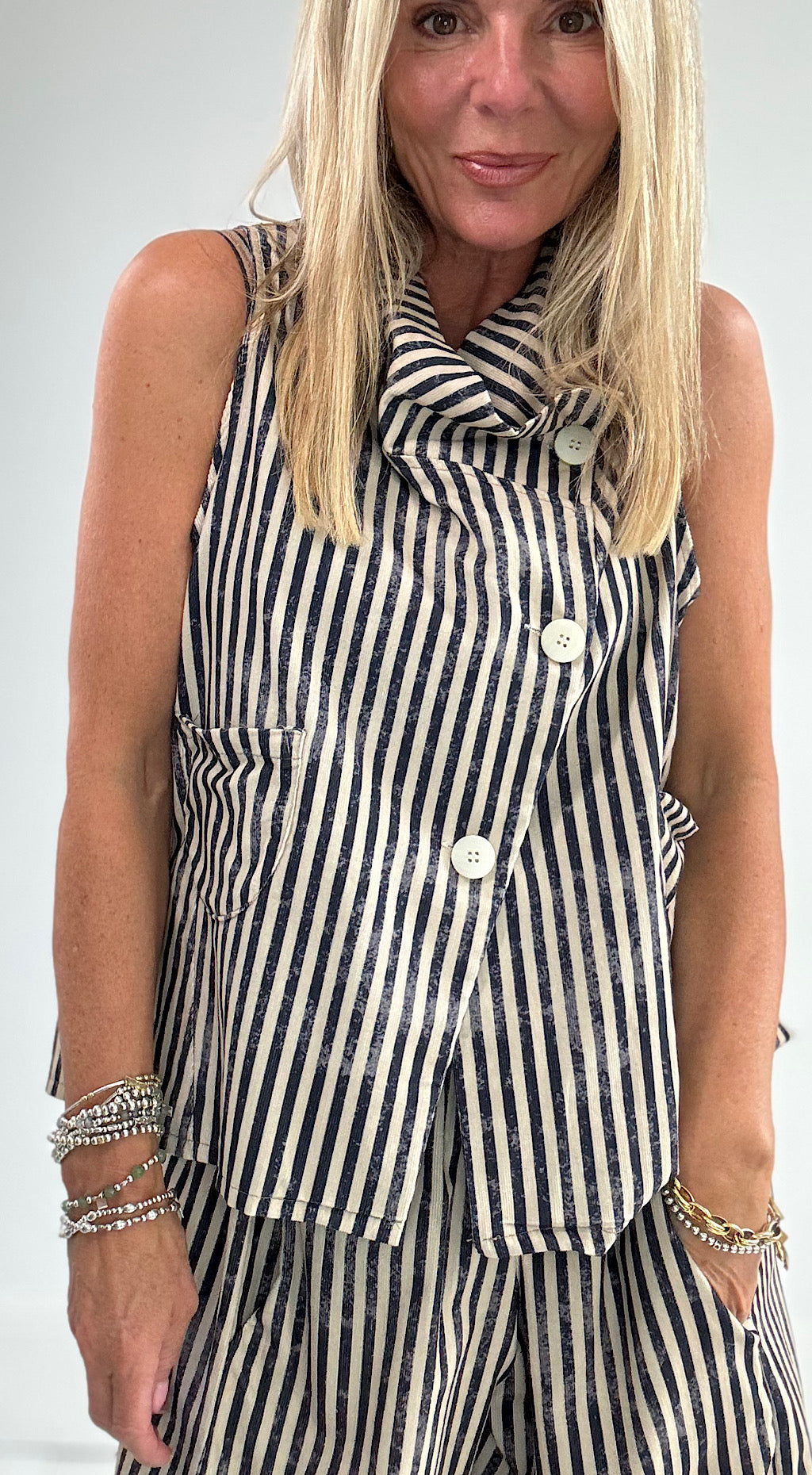 Fine Cord Striped Waistcoat