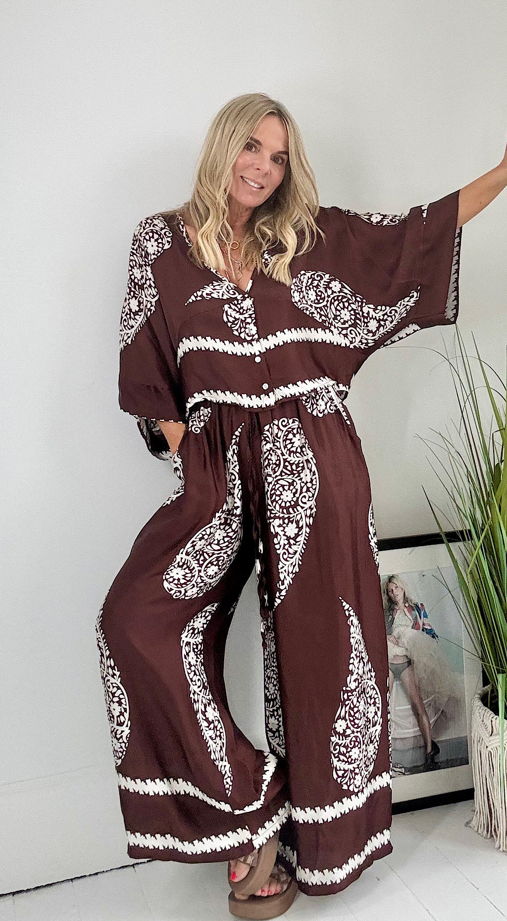 Chocolate paisley suit