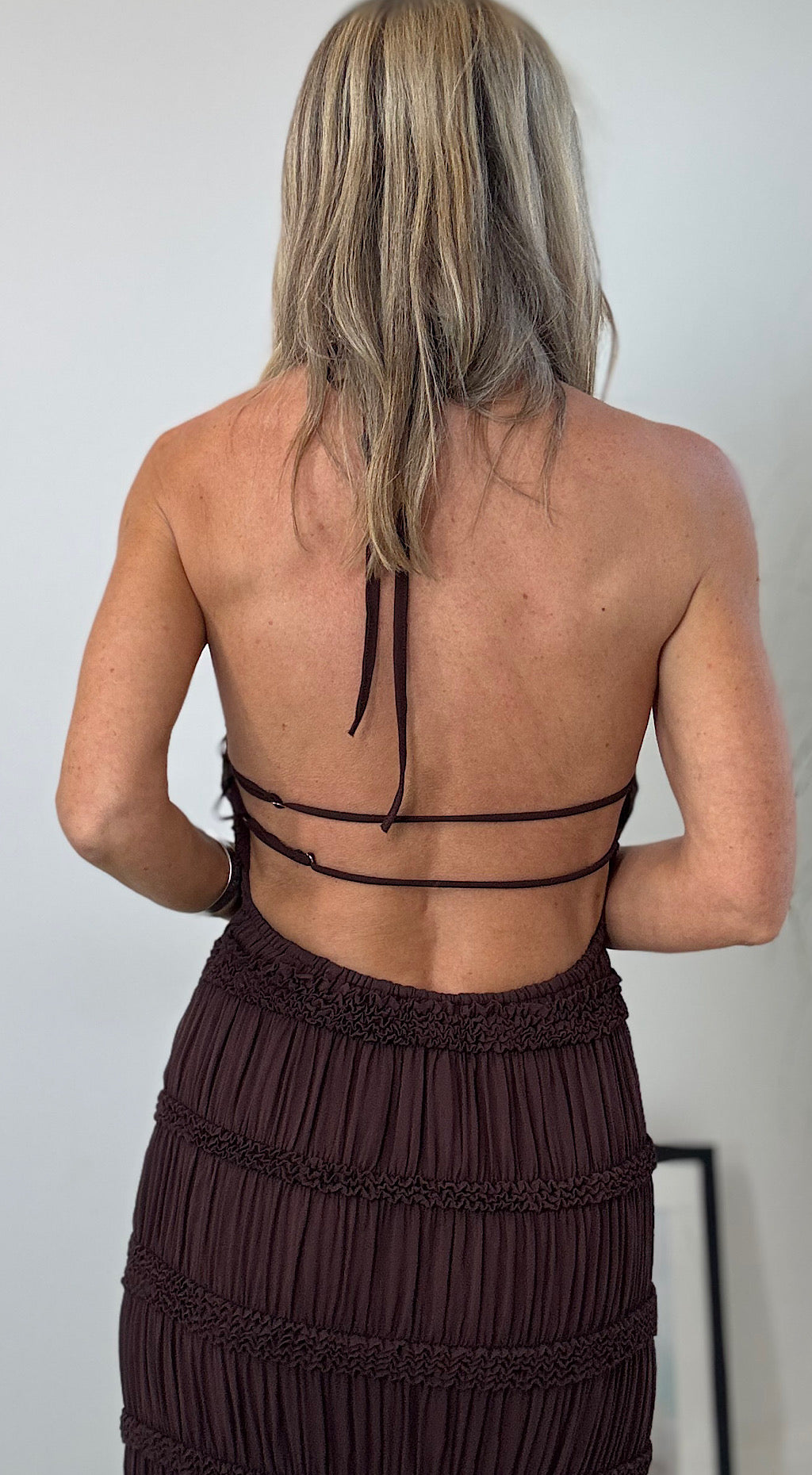 Ruffle chocolate dress