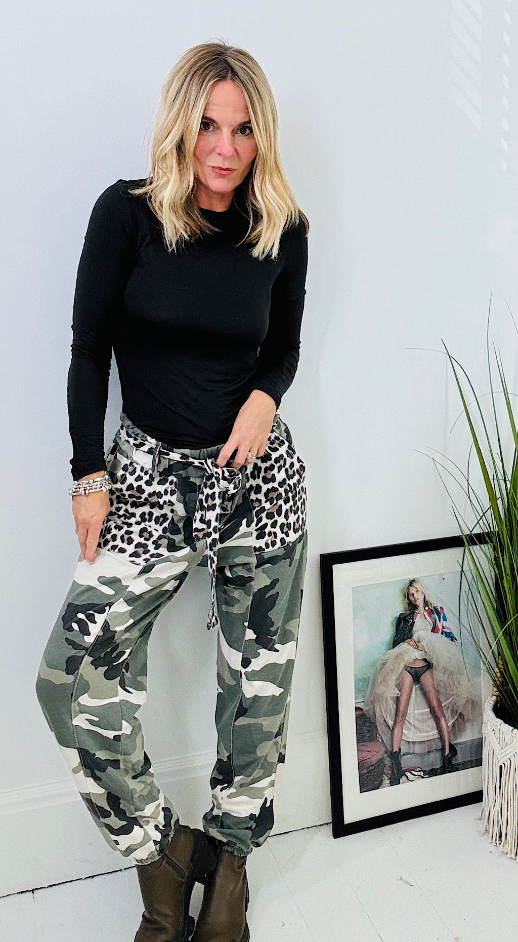 Cotton Soft Jogger - leopard camo print