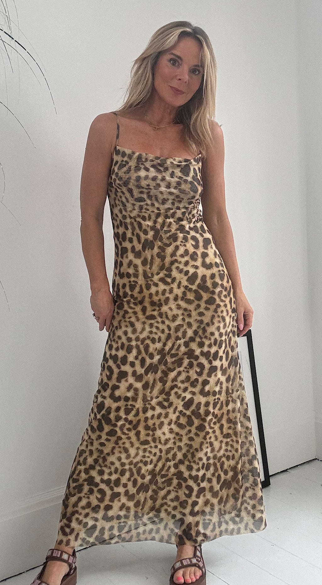 slinky animal print dress