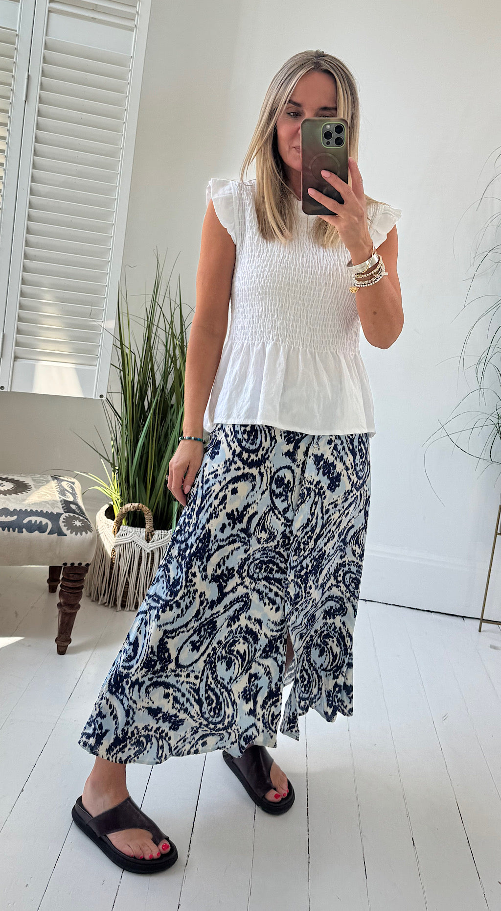 Joella Skirt - Blue Paisley