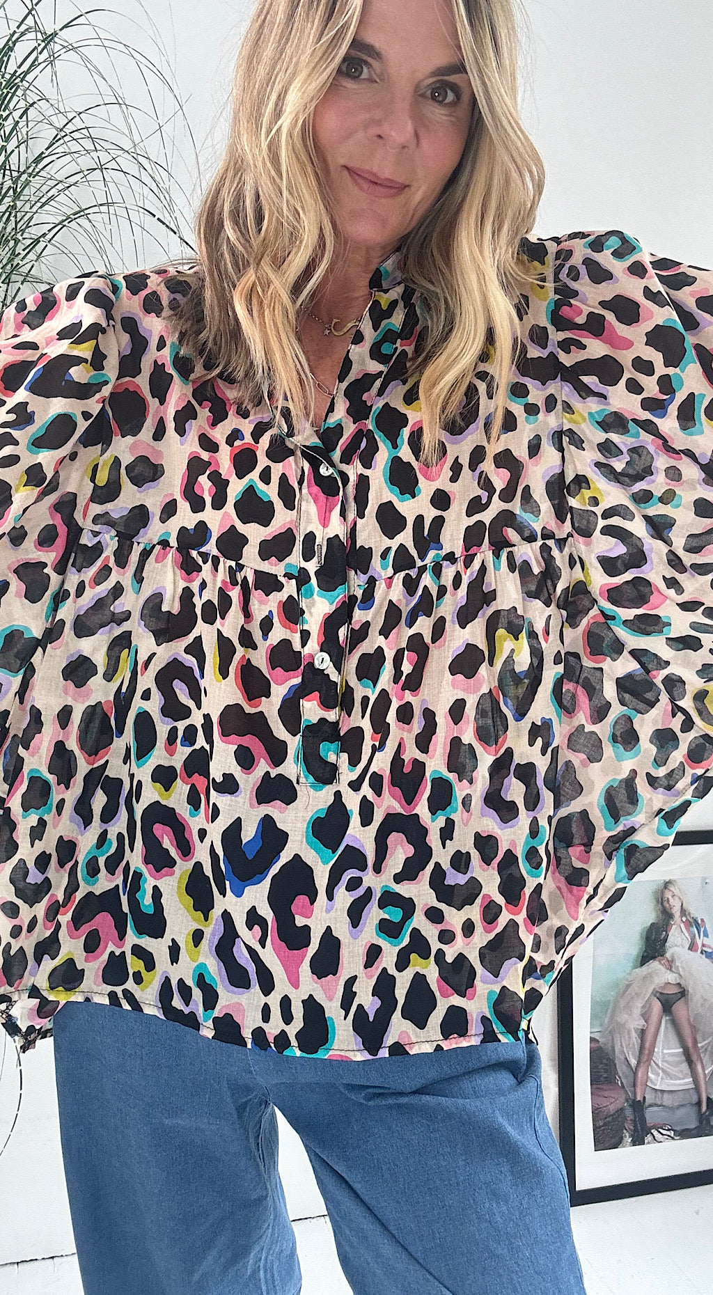 Rainbow Leopard Shirt Top