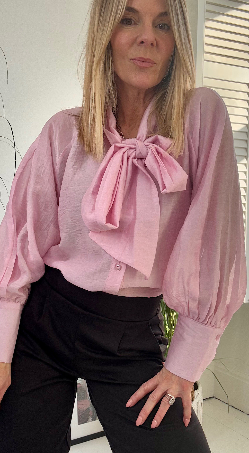 Pussy Bow Blouse Pink