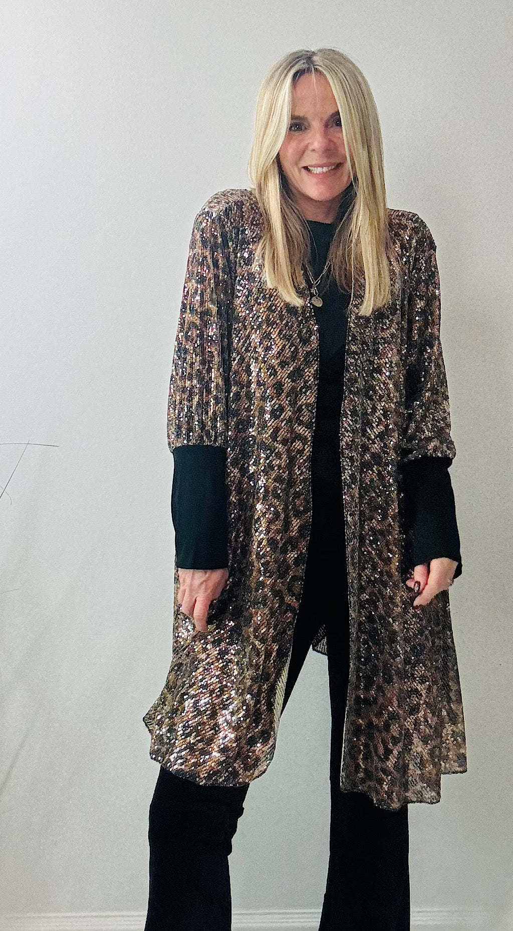 Leopard sequin jacket