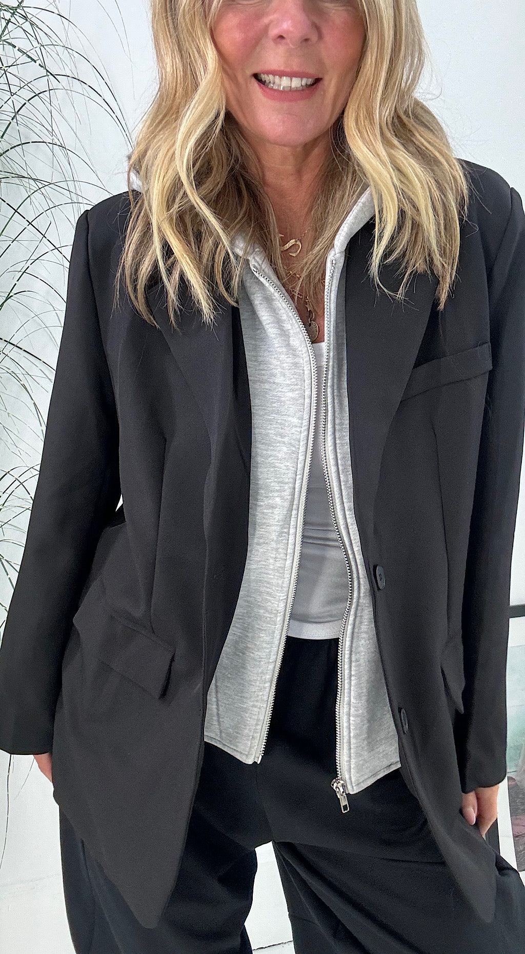 Hooded Black Blazer