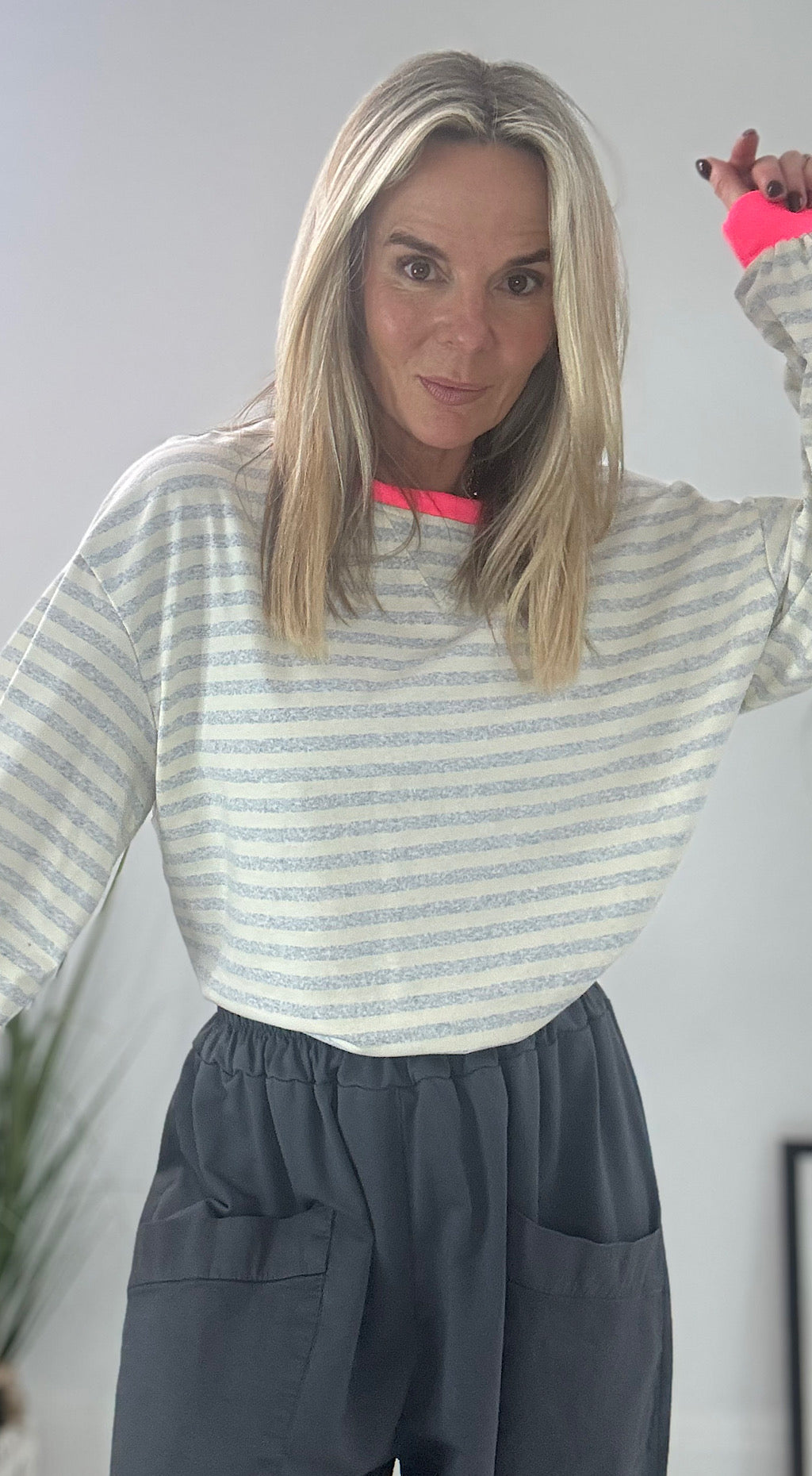 Neon Trim Stripe Top