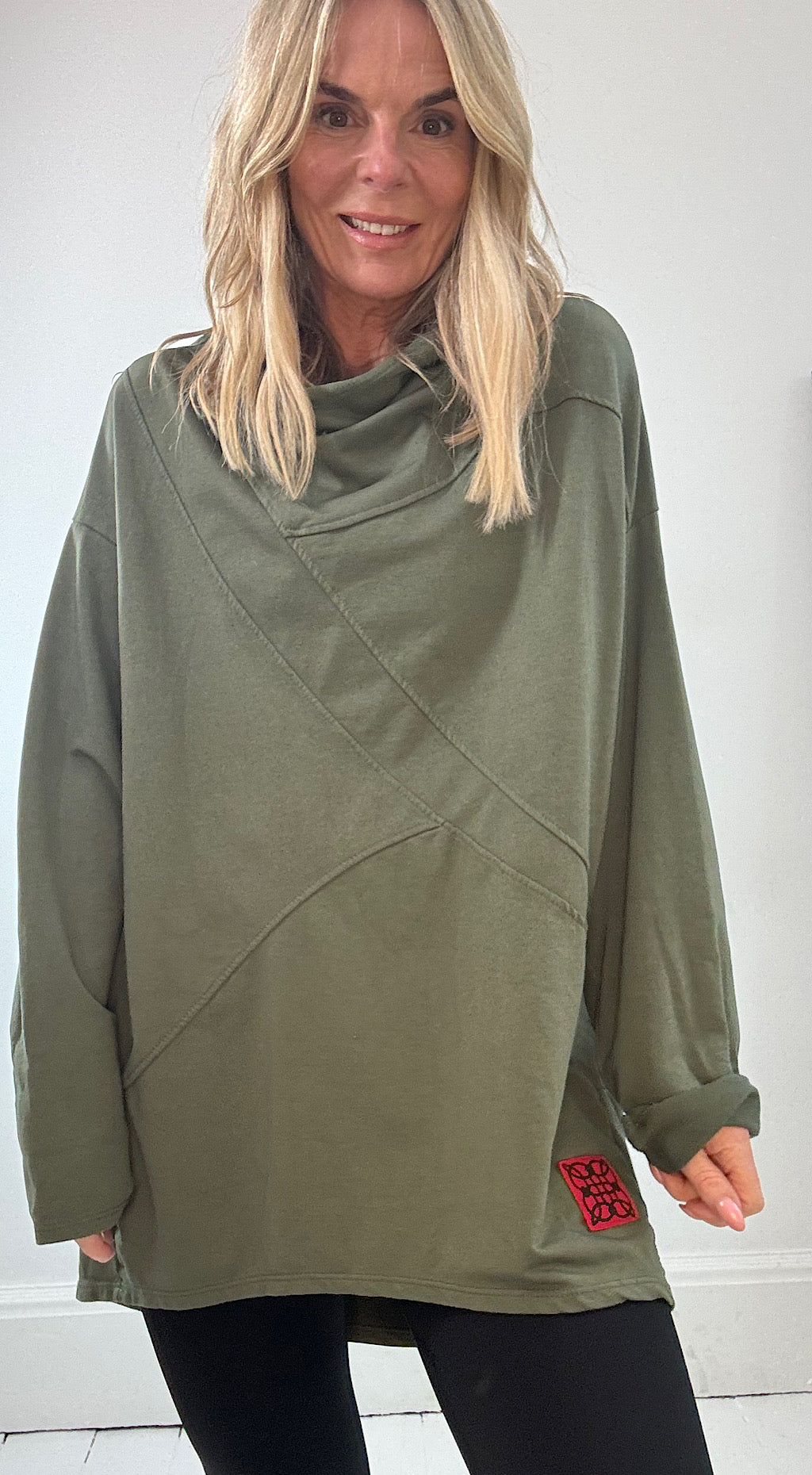 Basic sloppy sweatshirt khaki