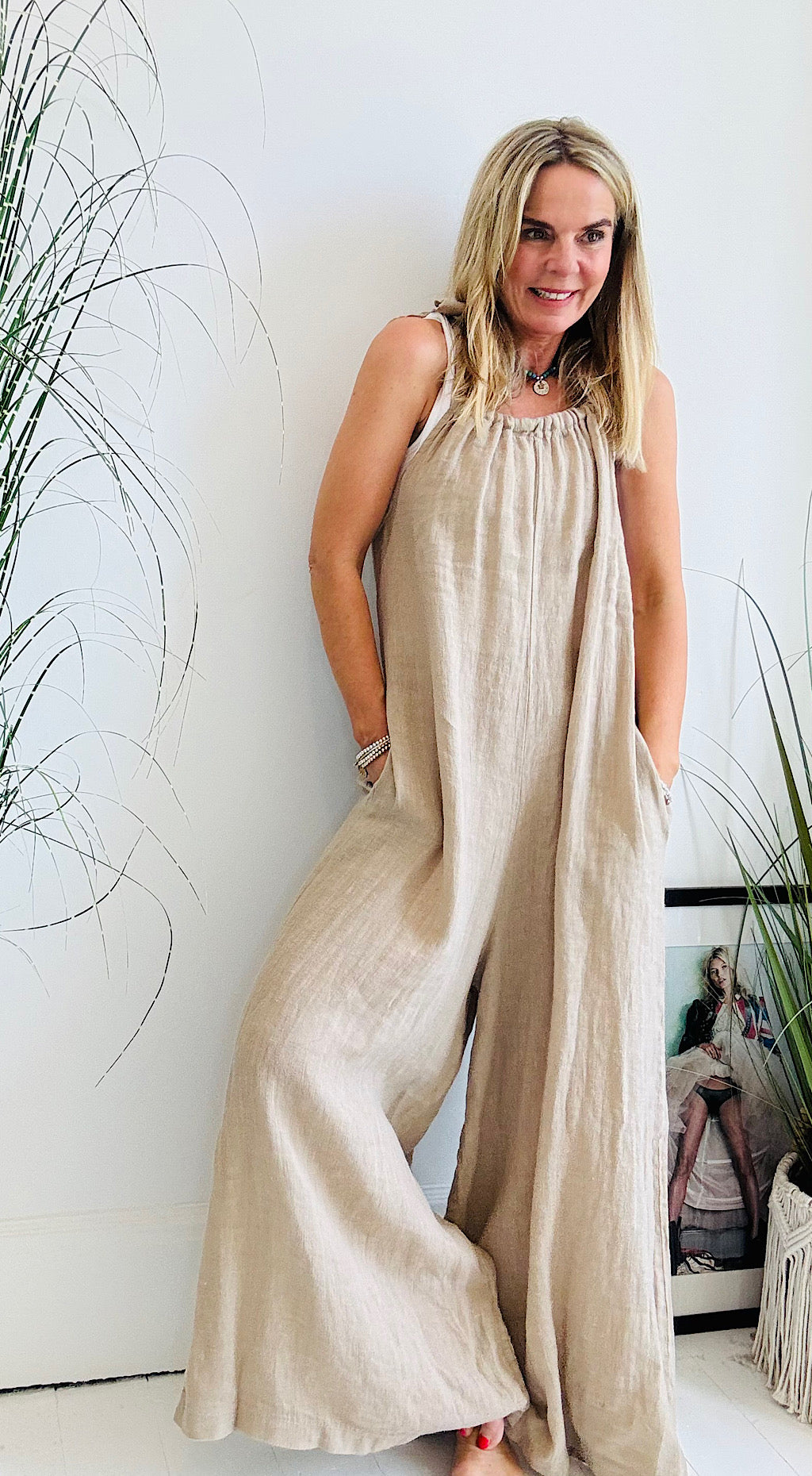 Linen Jumpsuit Mocha