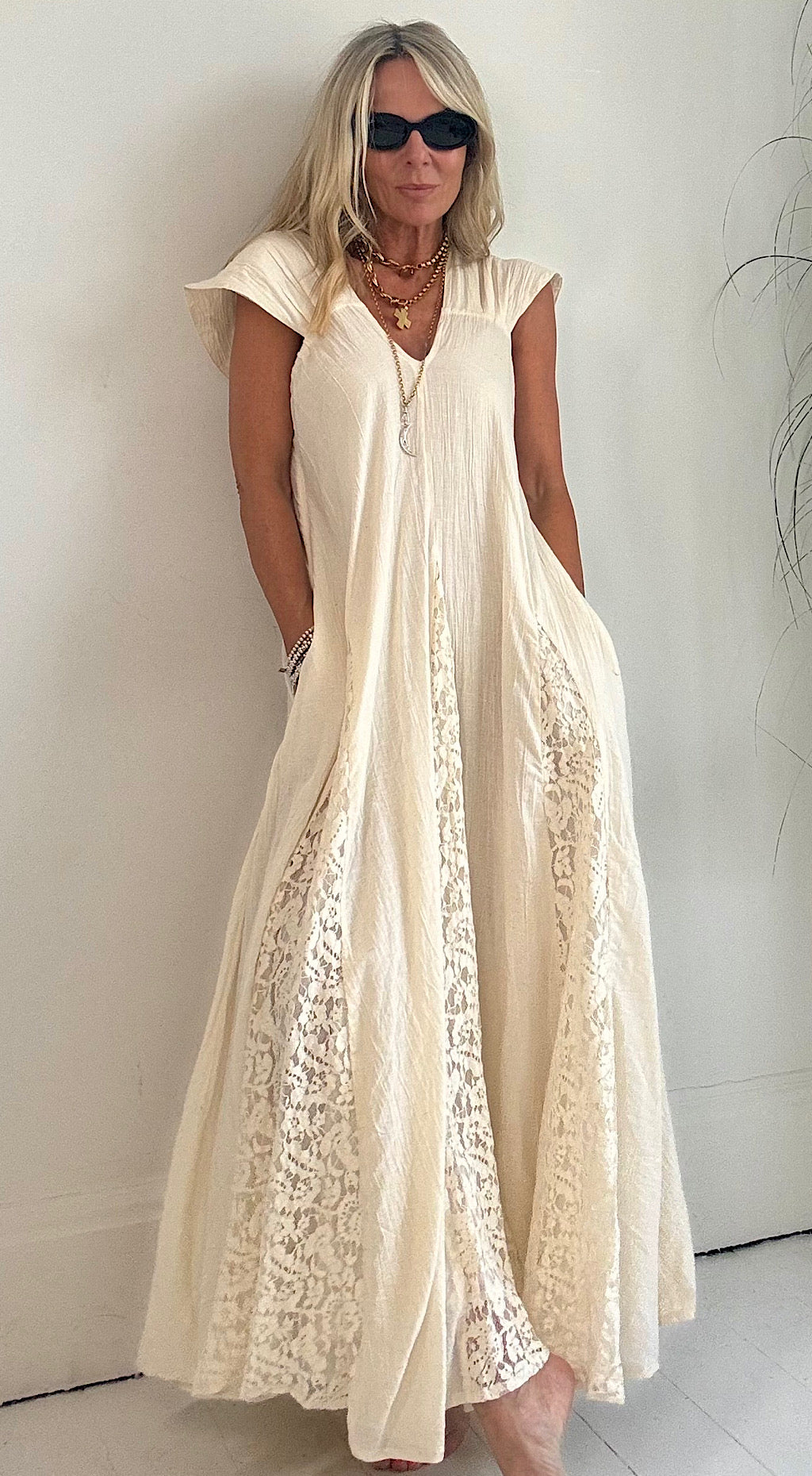 Mykonos cream maxi