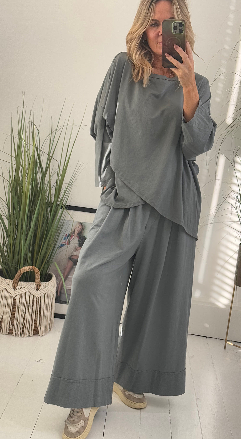 Flared Palazzo Jogger - grey