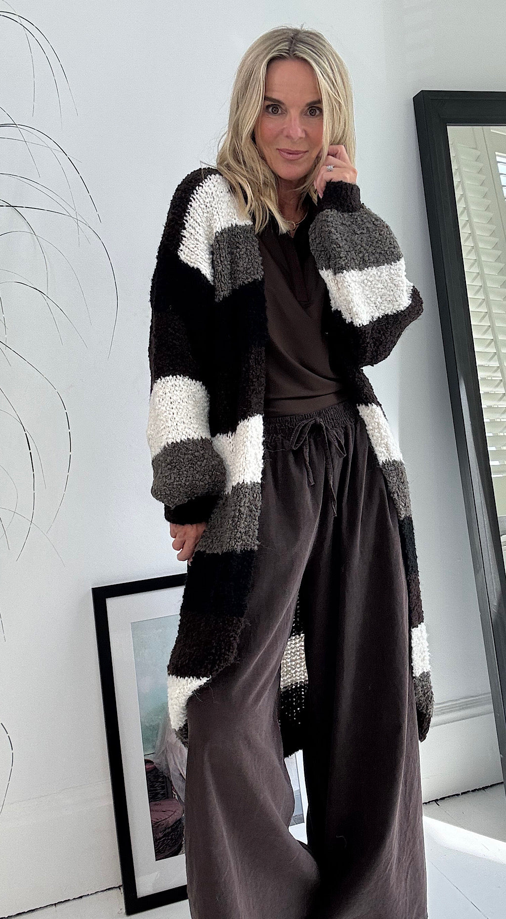 Long stripe cardi