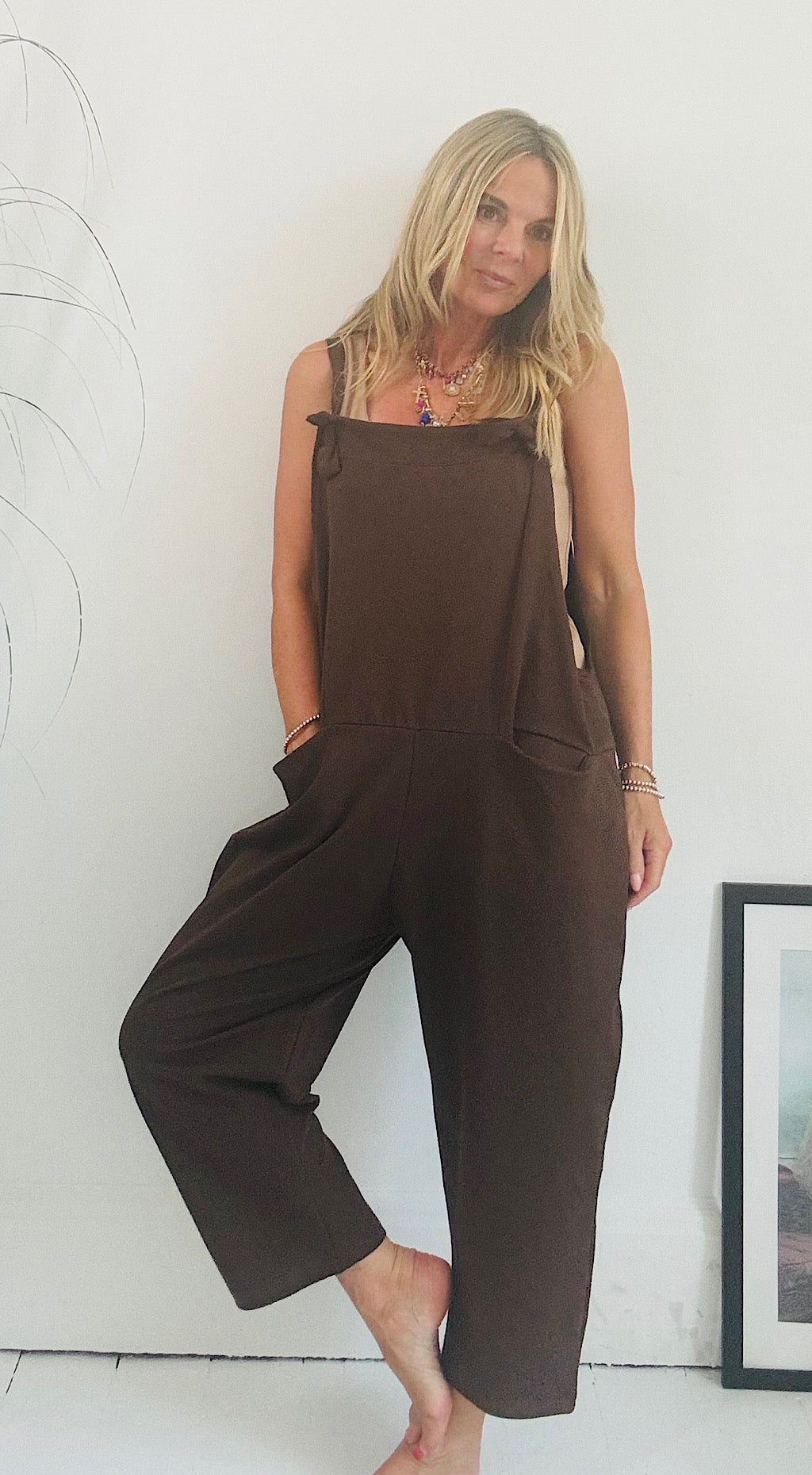 Sweatshirt Dungarees - chocolate