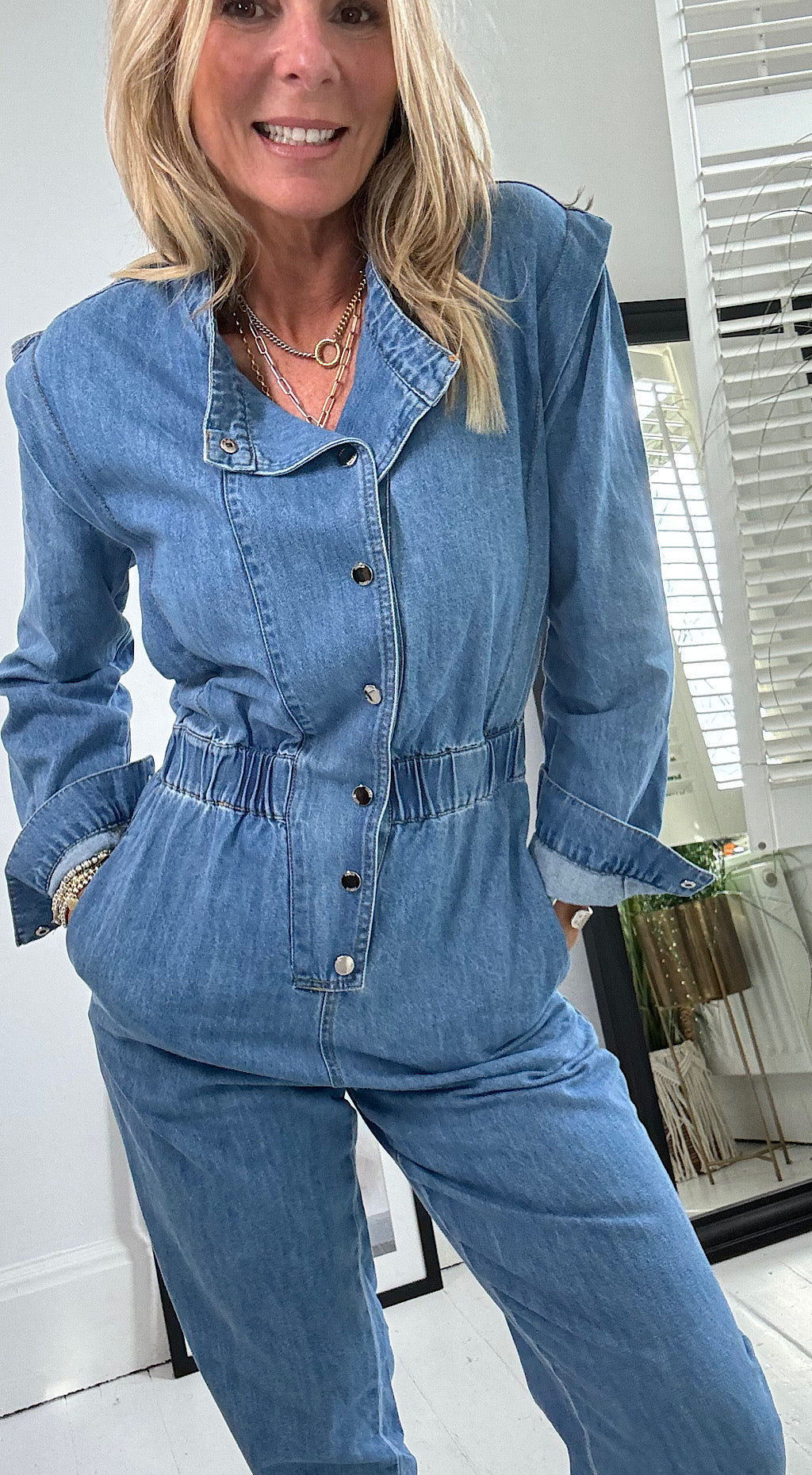 80's denim jumpsuit