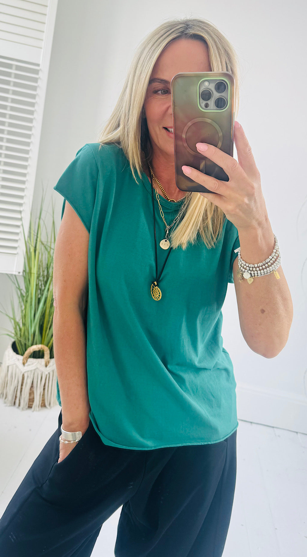 Cap Sleeve Tee Jade