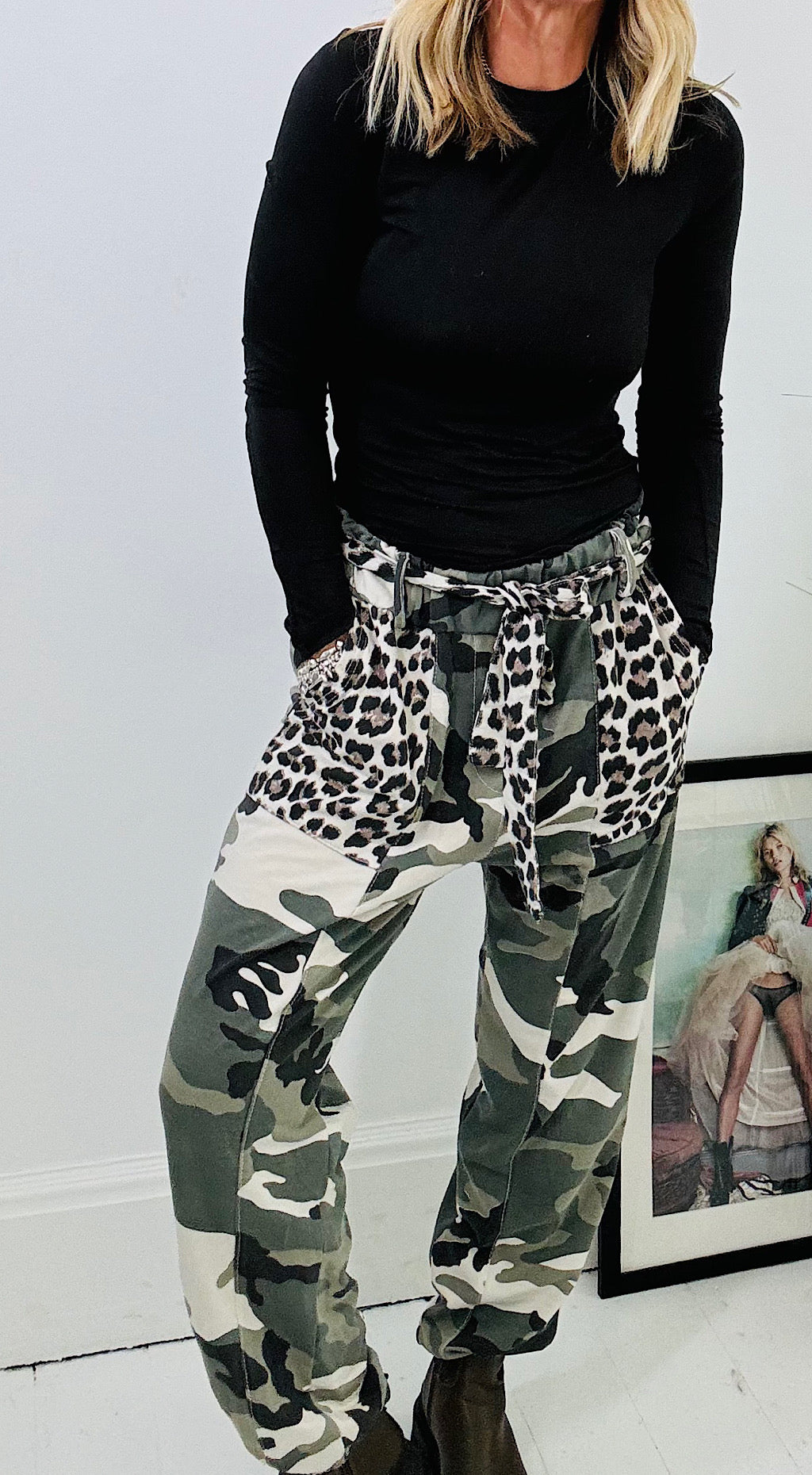 Cotton Soft Jogger - leopard camo print