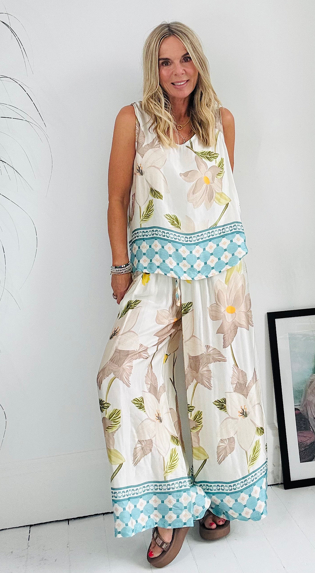 Floral print suit