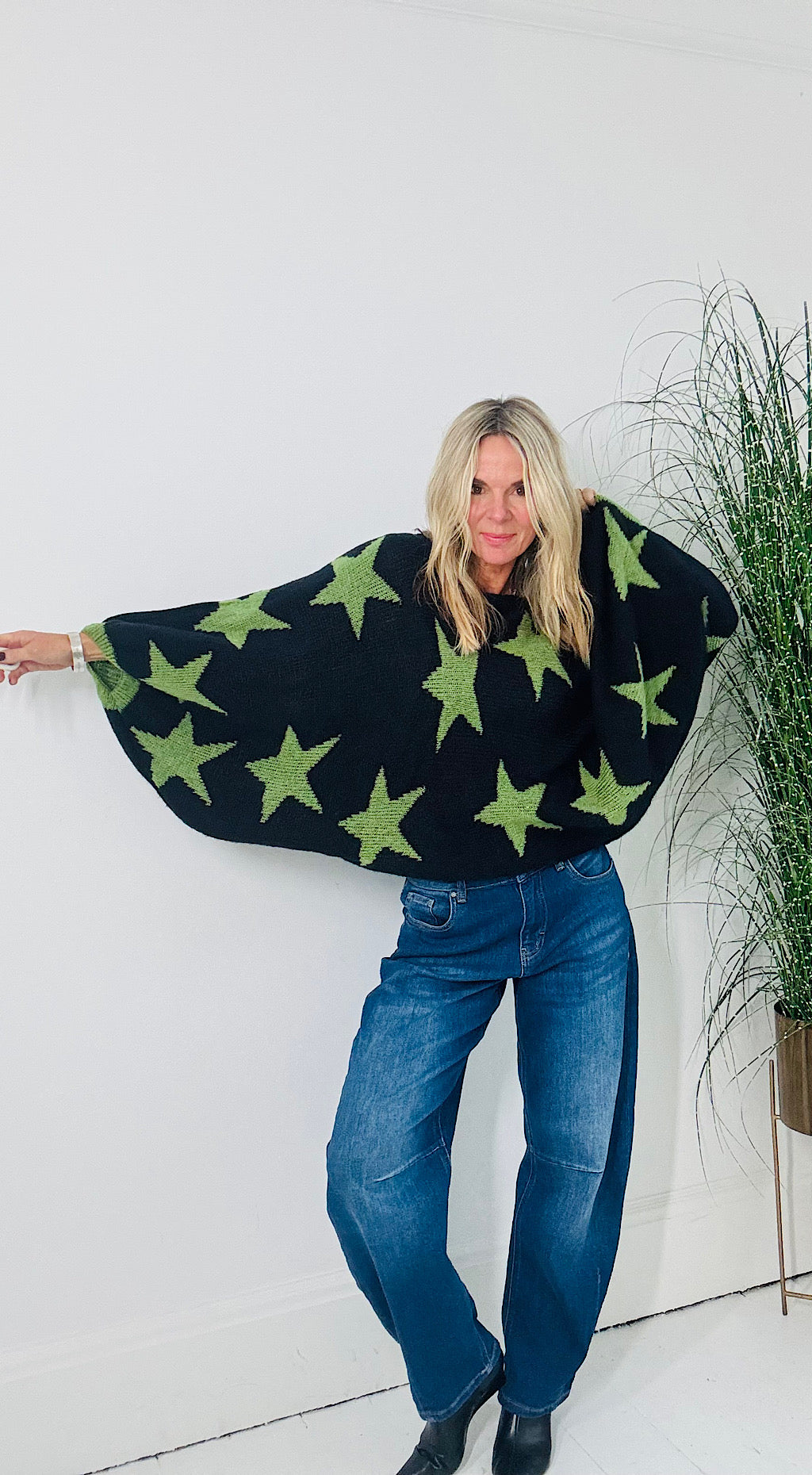 Seeing Stars Knit - Navy/Green