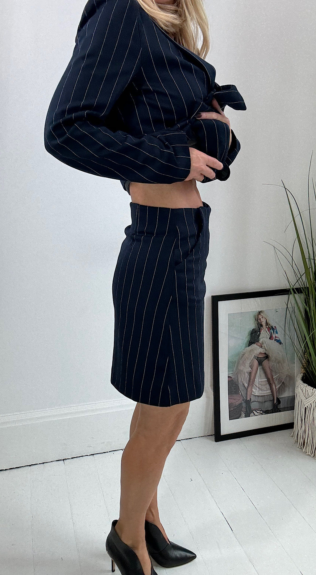 Rowan Striped Skirt - navy