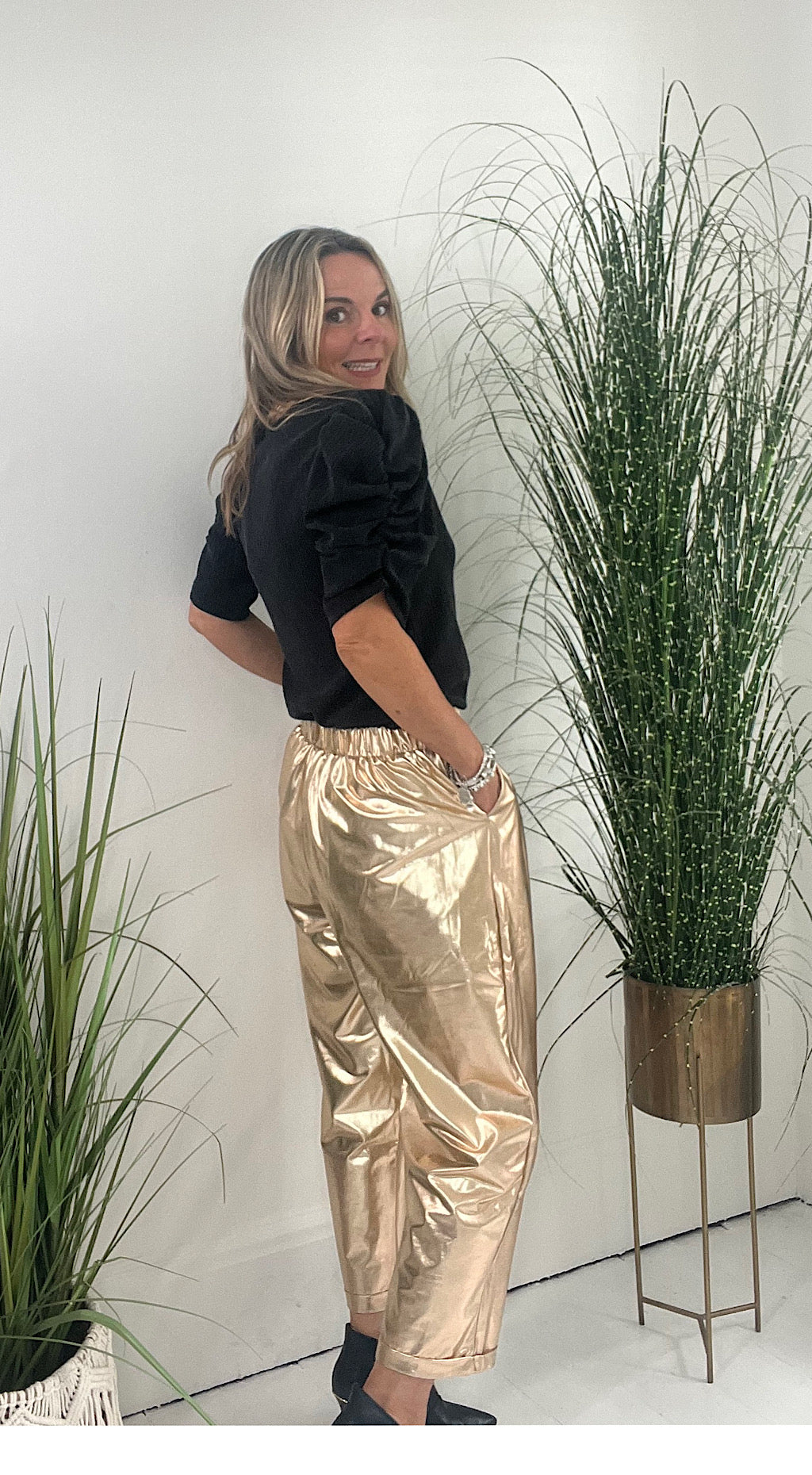 Gold Metallic Pants