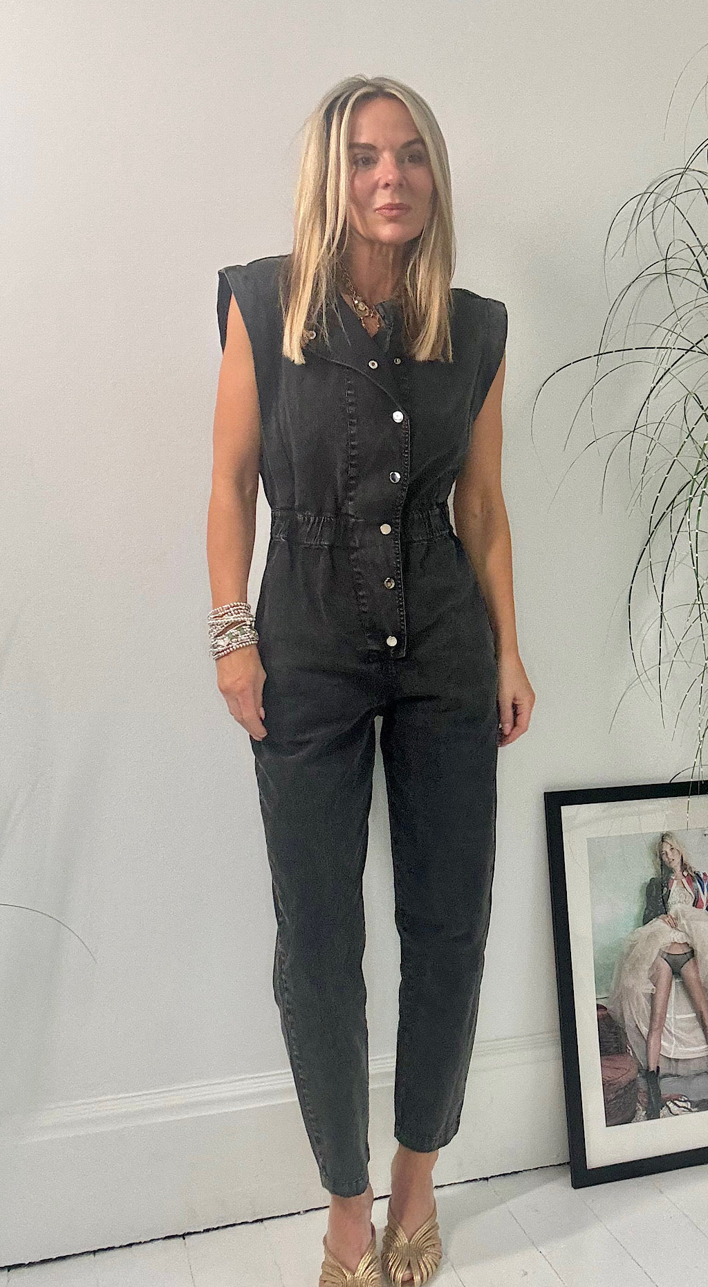Ciminy Denim Jumpsuit - washed noir