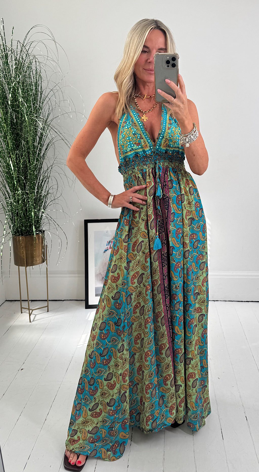Lena Beach Dress - turquoise mix