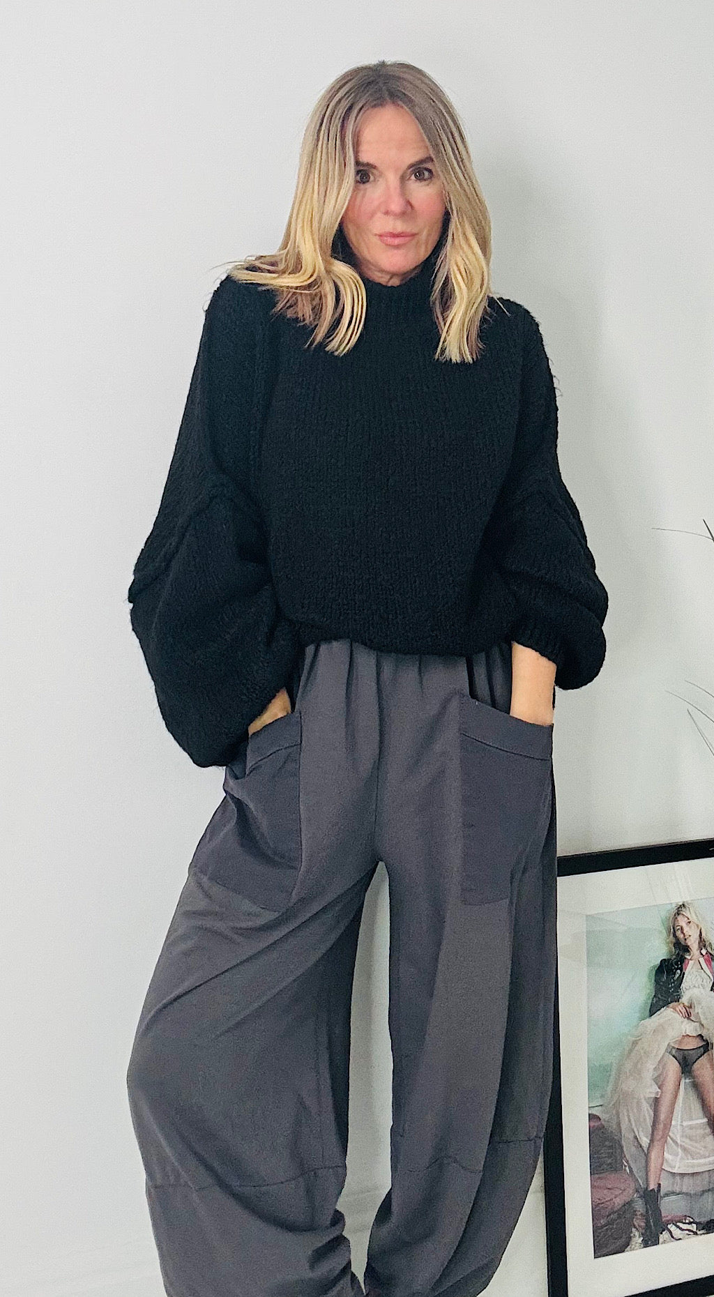 Pocket cocoon pant charcoal