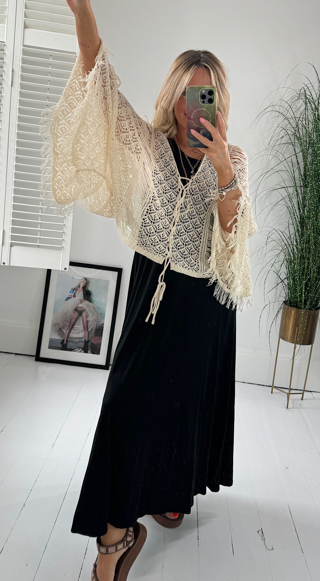 Cool crochet knit cream